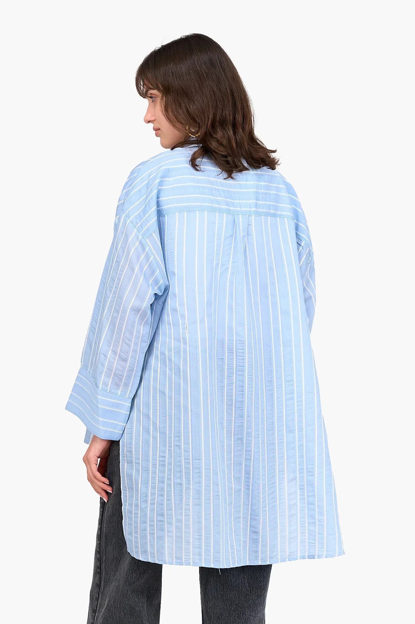 Clue - Striped High Low Shirt 3