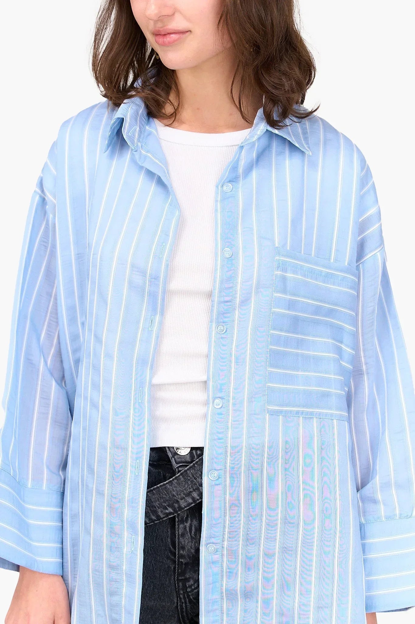 Clue - Striped High Low Shirt 4