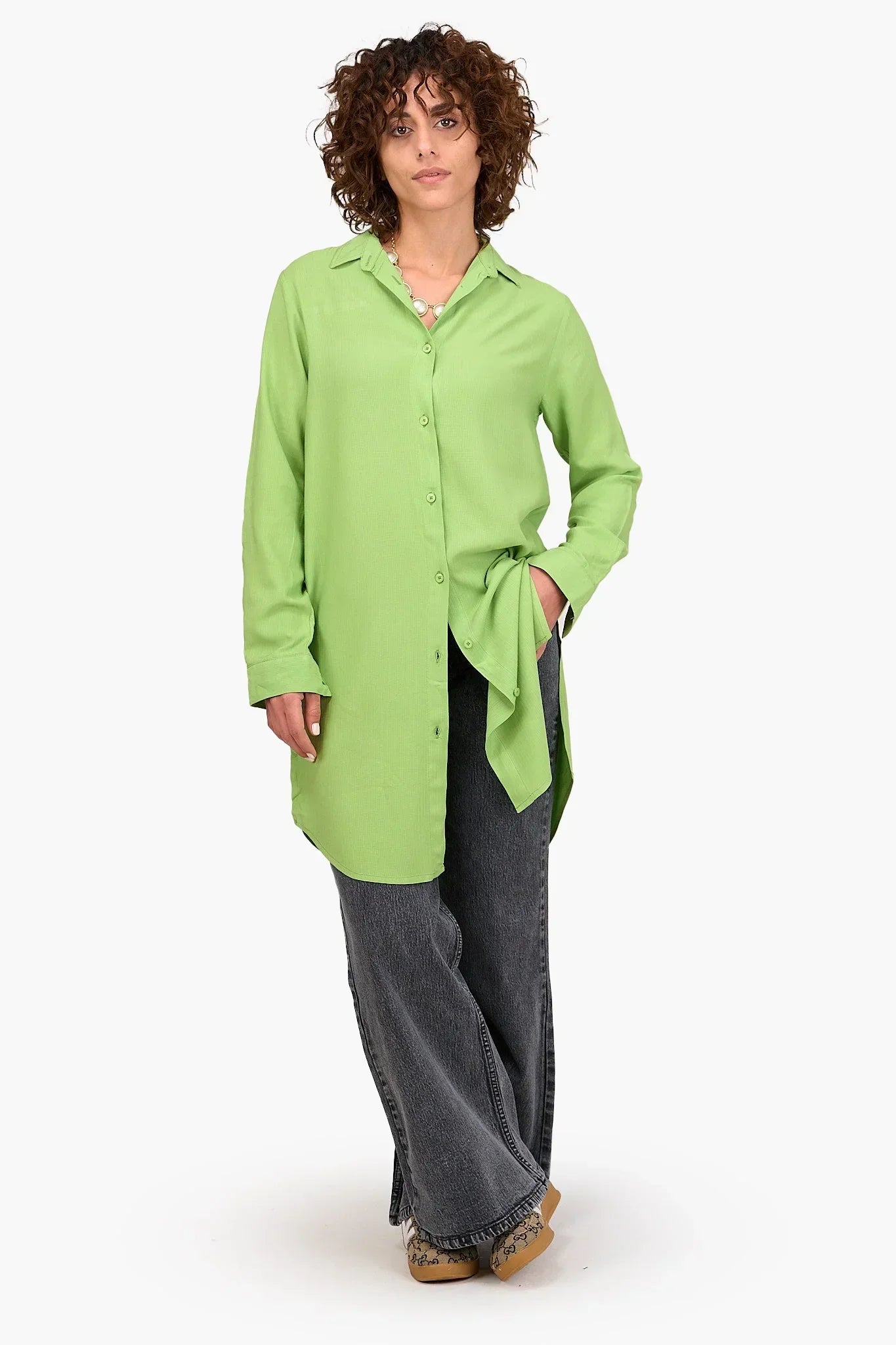 Clue - Rayon Waffle Long Shirt 11
