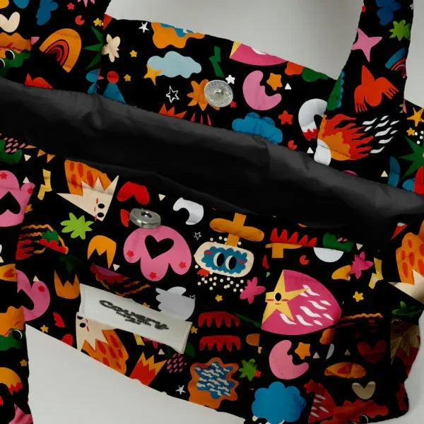 Wonderland Puffy Printed Tote Bag - Covery - Babazzaro