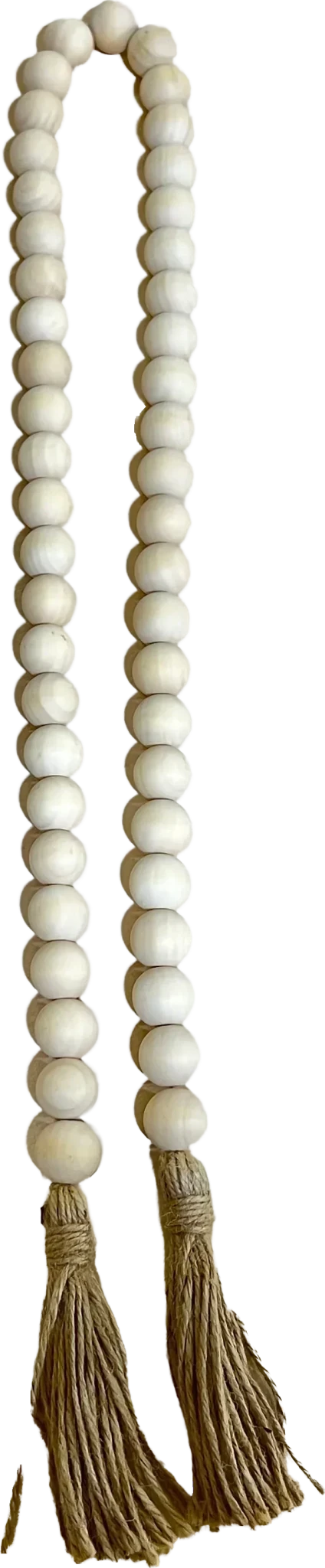 Wooden Bead with Tassels – Off White - Urbantique - Babazzaro