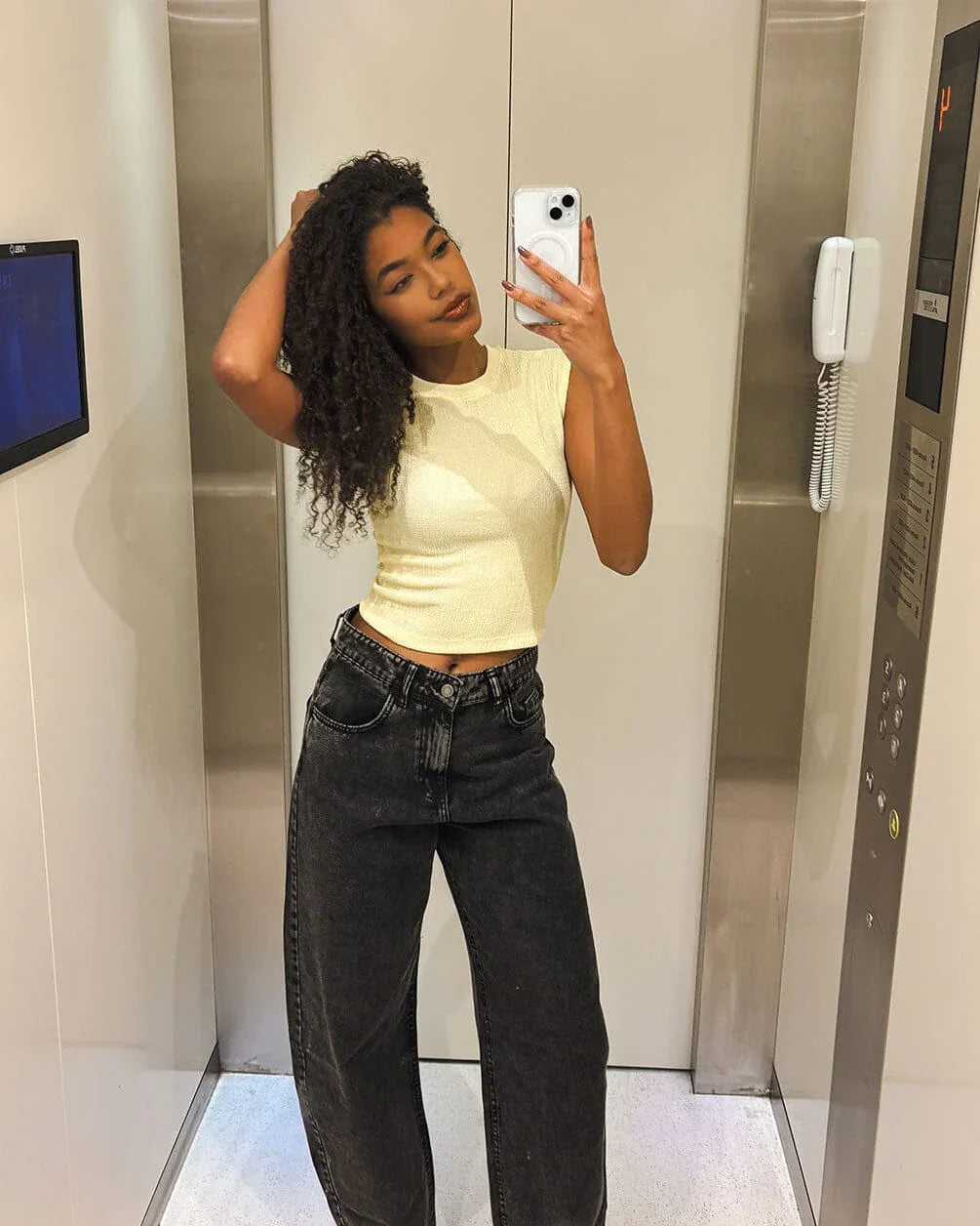 In your shoe - Yellow Wrinkled Top 3