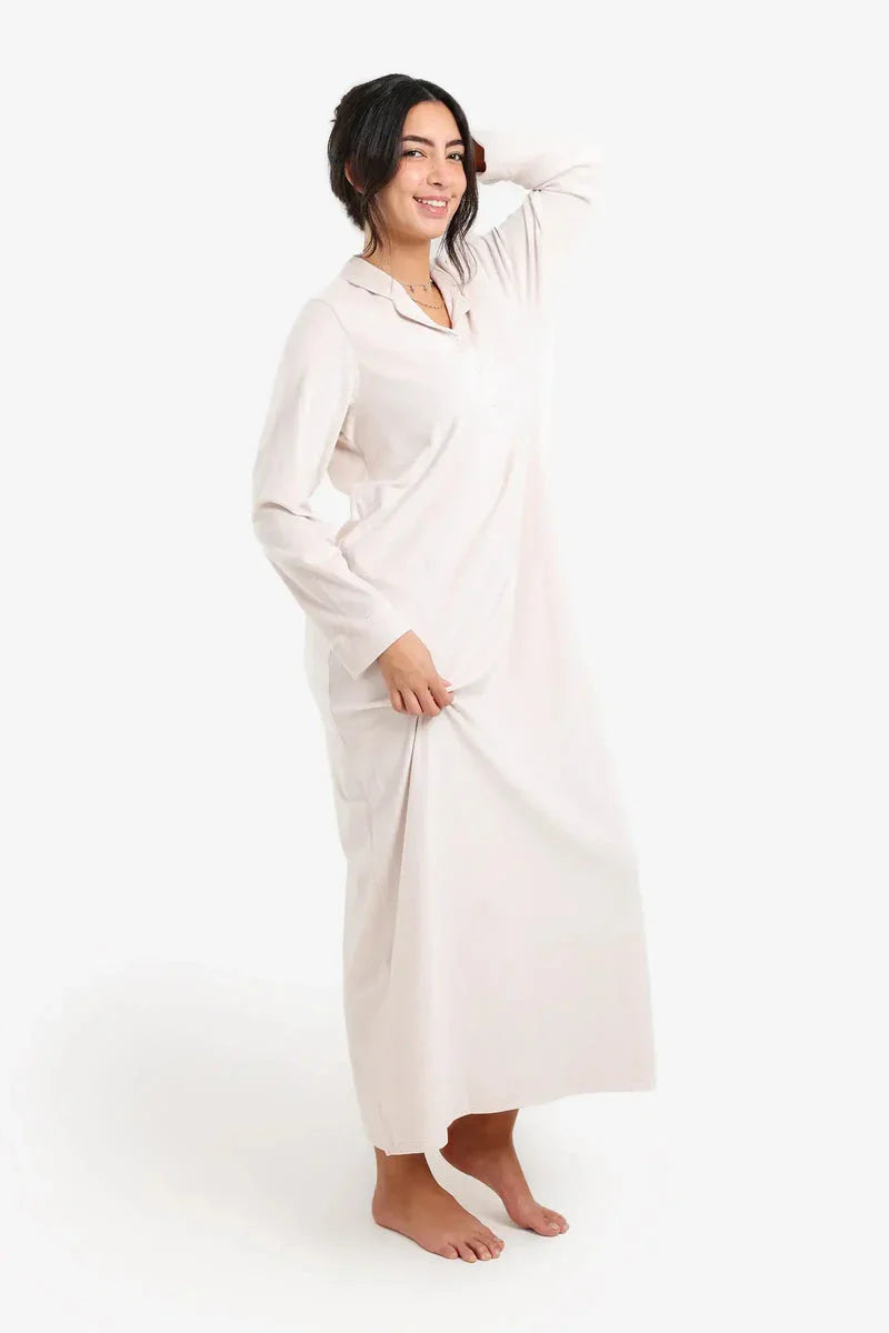 Carina - Notch Collar Velvet Nightgown 16
