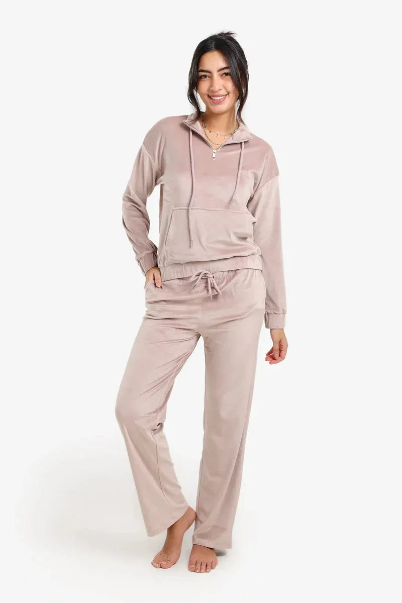 Carina - Velvet High Neck Pyjama Set 3