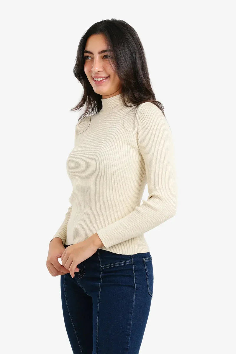 Carina - Ribbed High Neck Pullover 6