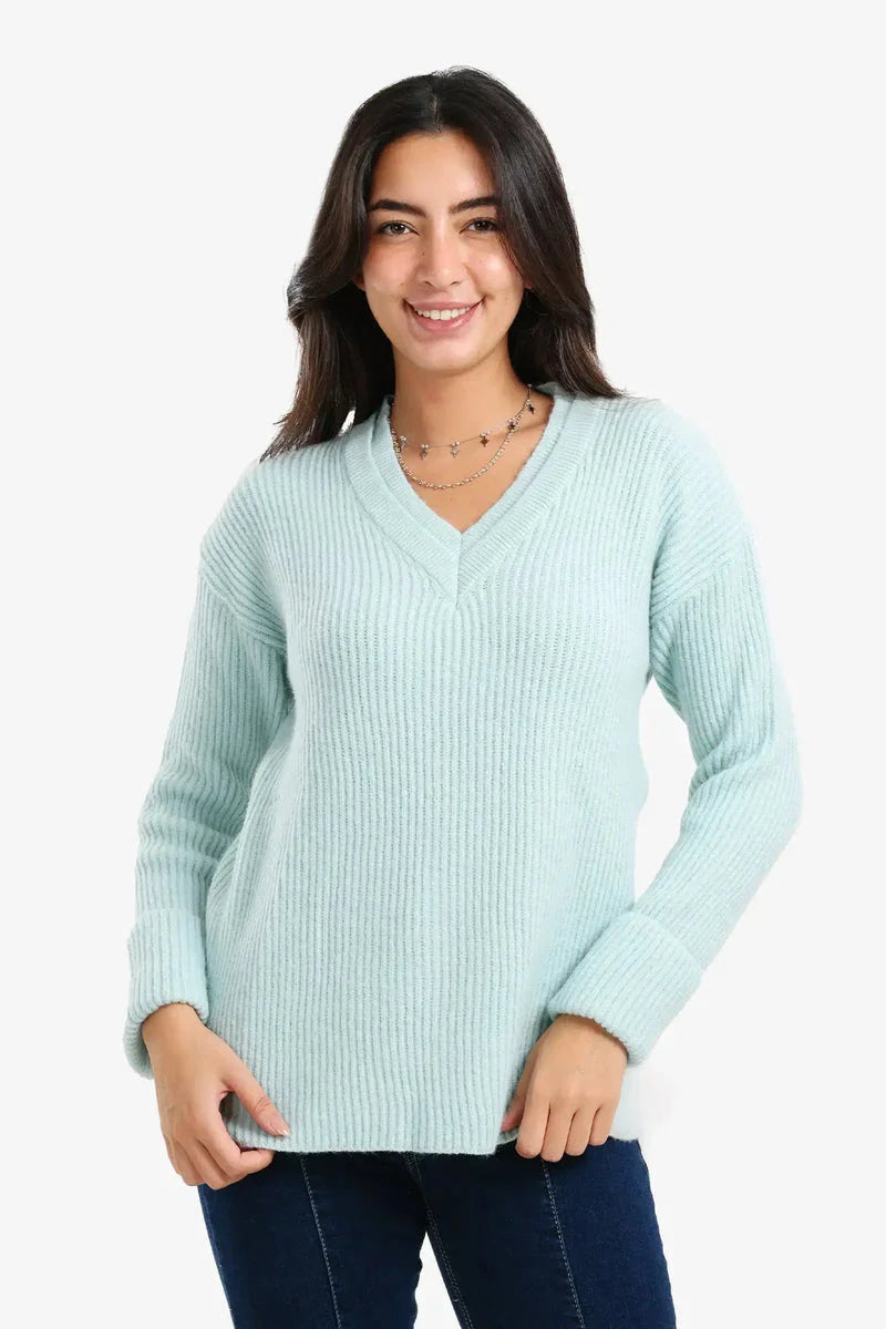 Carina - Ribbed V-Neck Pullover 2