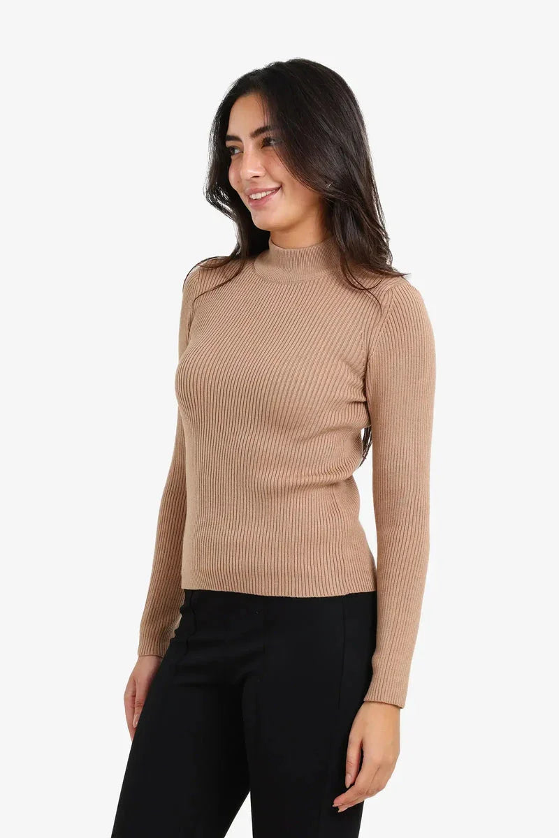 Carina - Ribbed High Neck Pullover 7