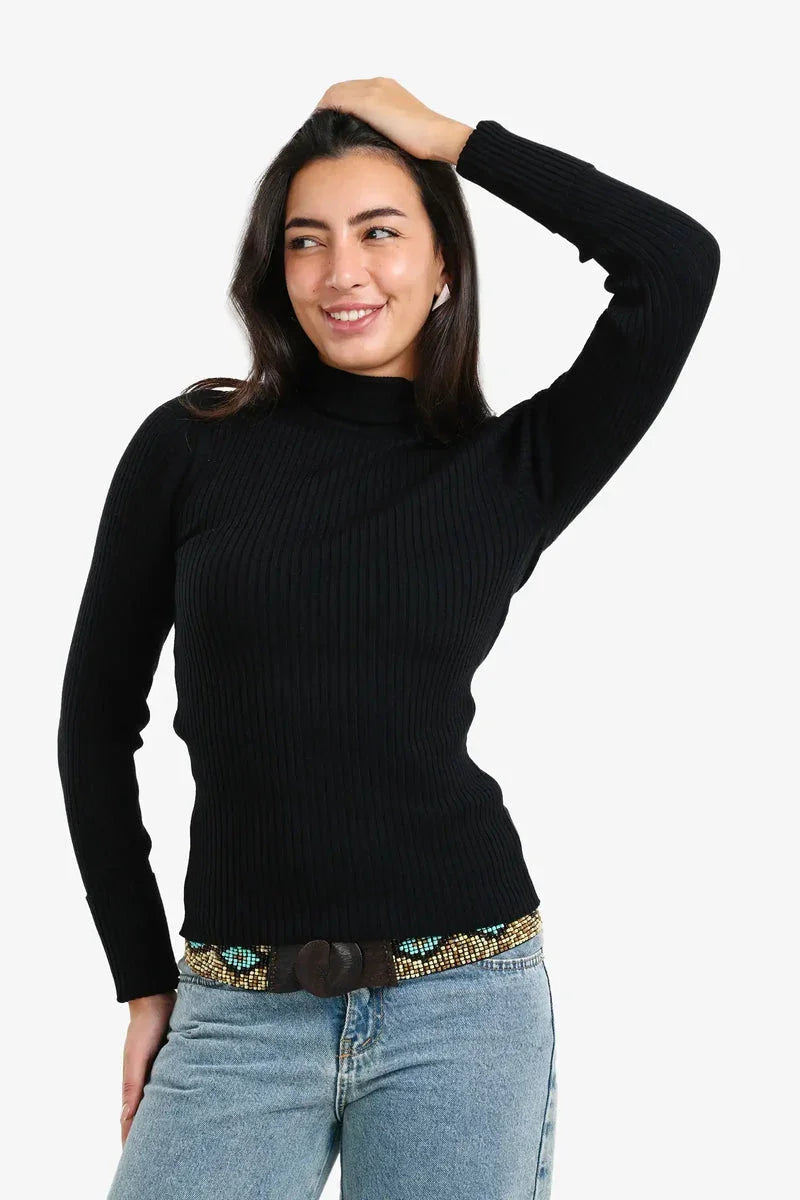 Carina - Ribbed Turtleneck Pullover 1
