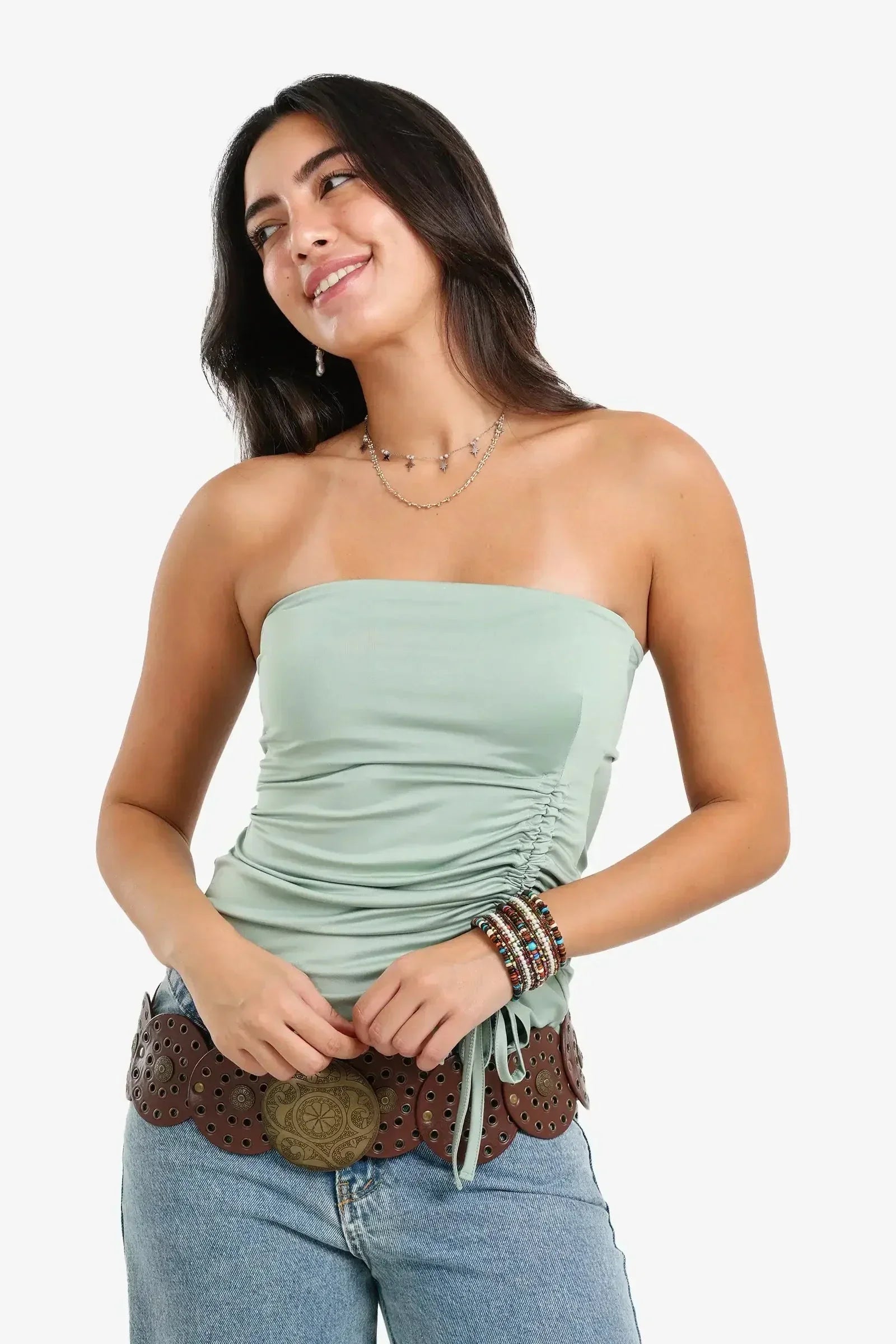 Carina - Side-Ruched Sleeveless Top 1