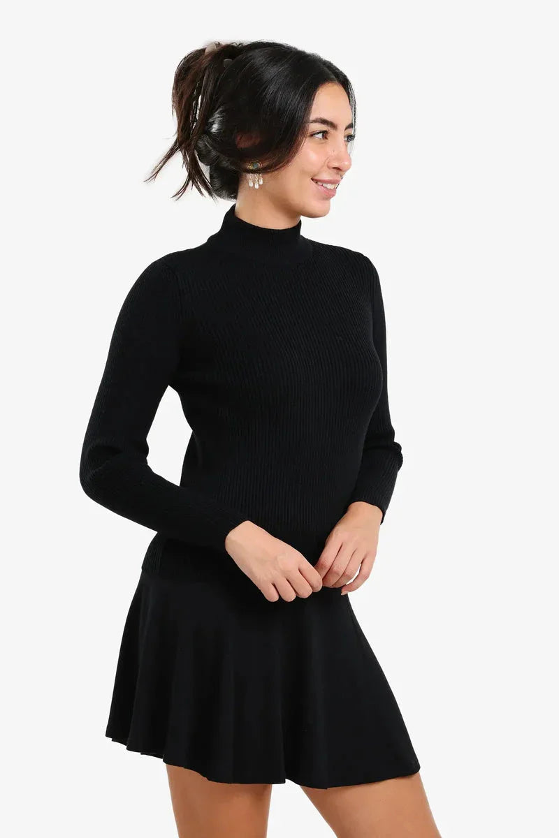 Carina - Ribbed High Neck Pullover 5