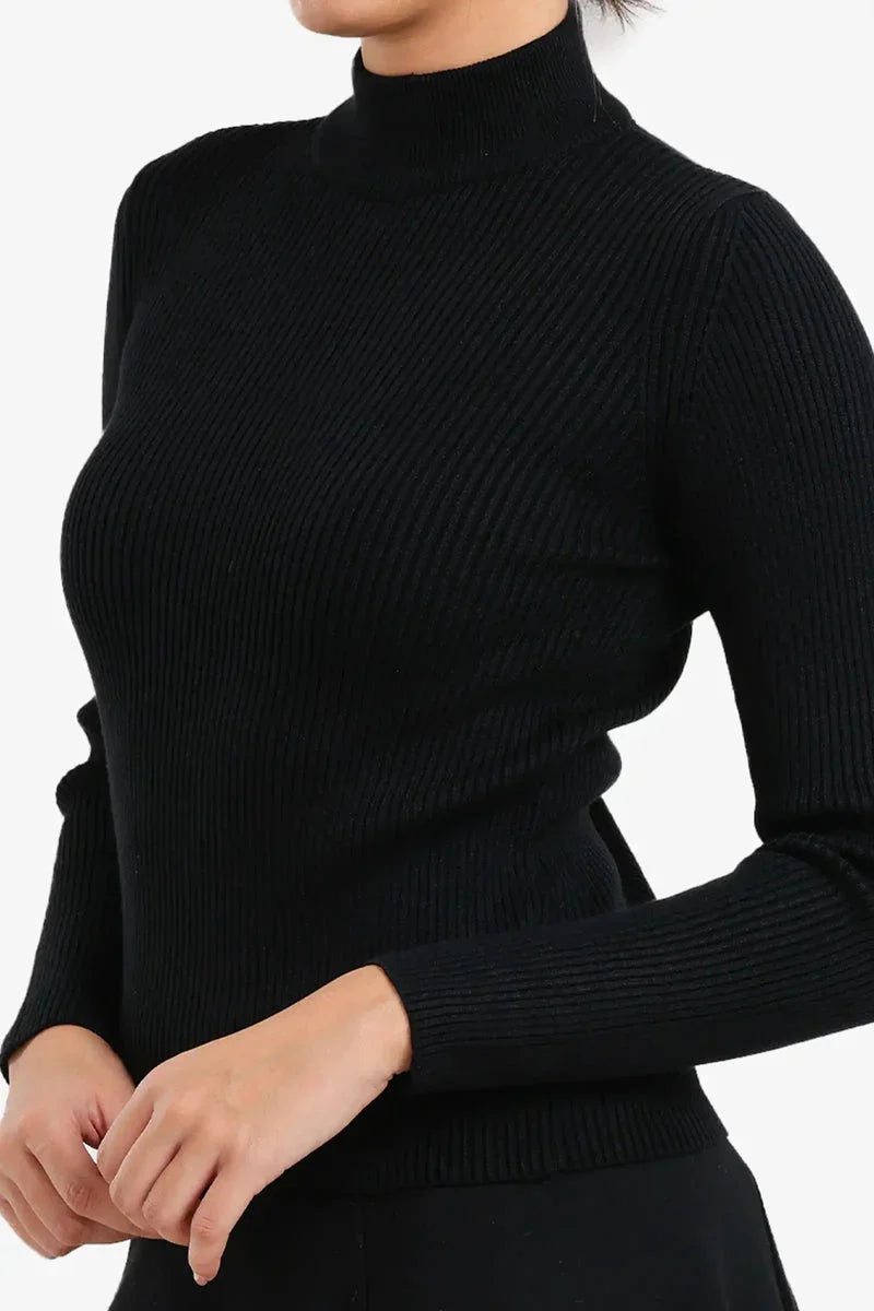 Carina - Ribbed High Neck Pullover 9