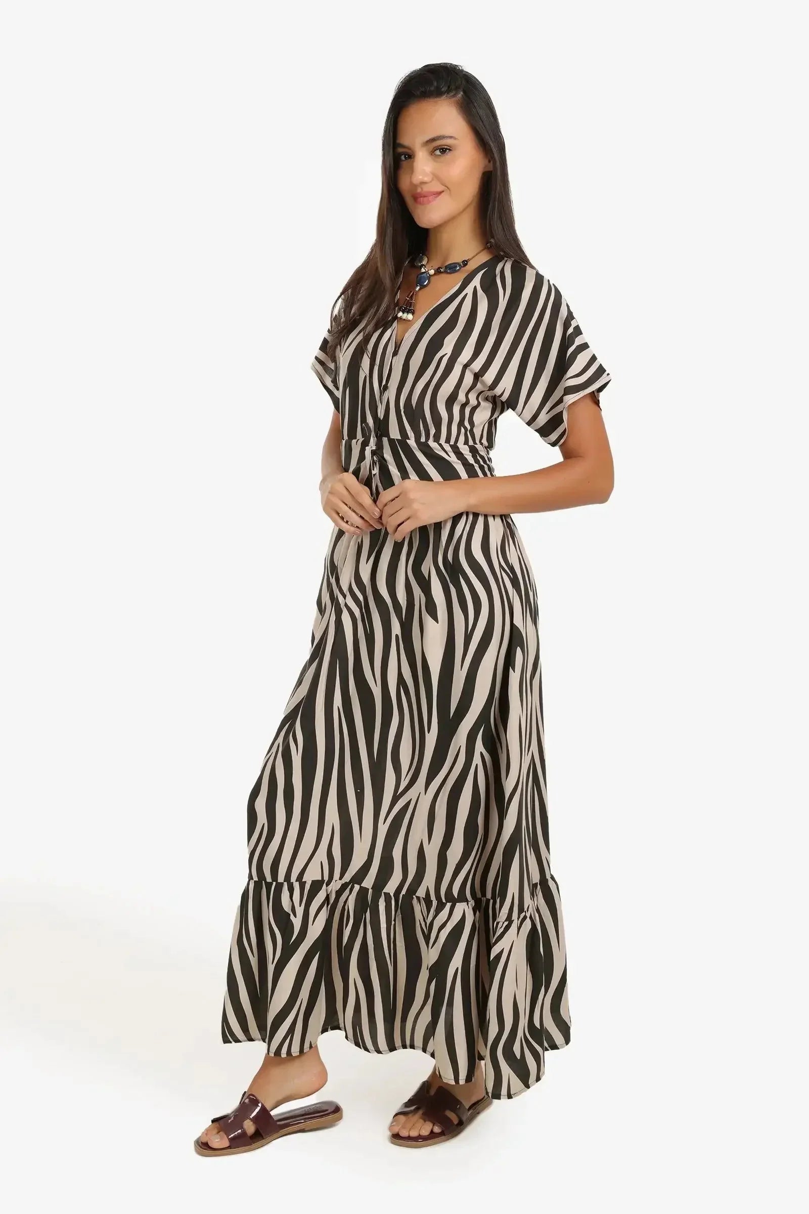 Carina - Zebra Print Tiered Dress 2