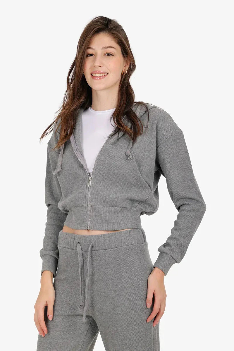 Carina - Hooded Ribbed Lounge Sweatshirt 1