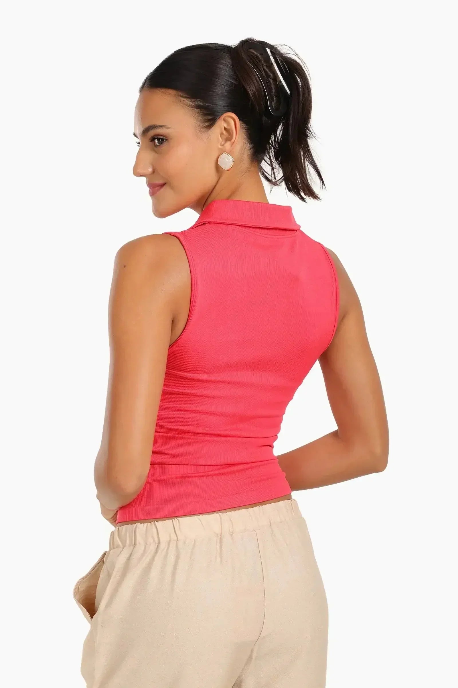 Carina - Seamless Polo Collar Top 3