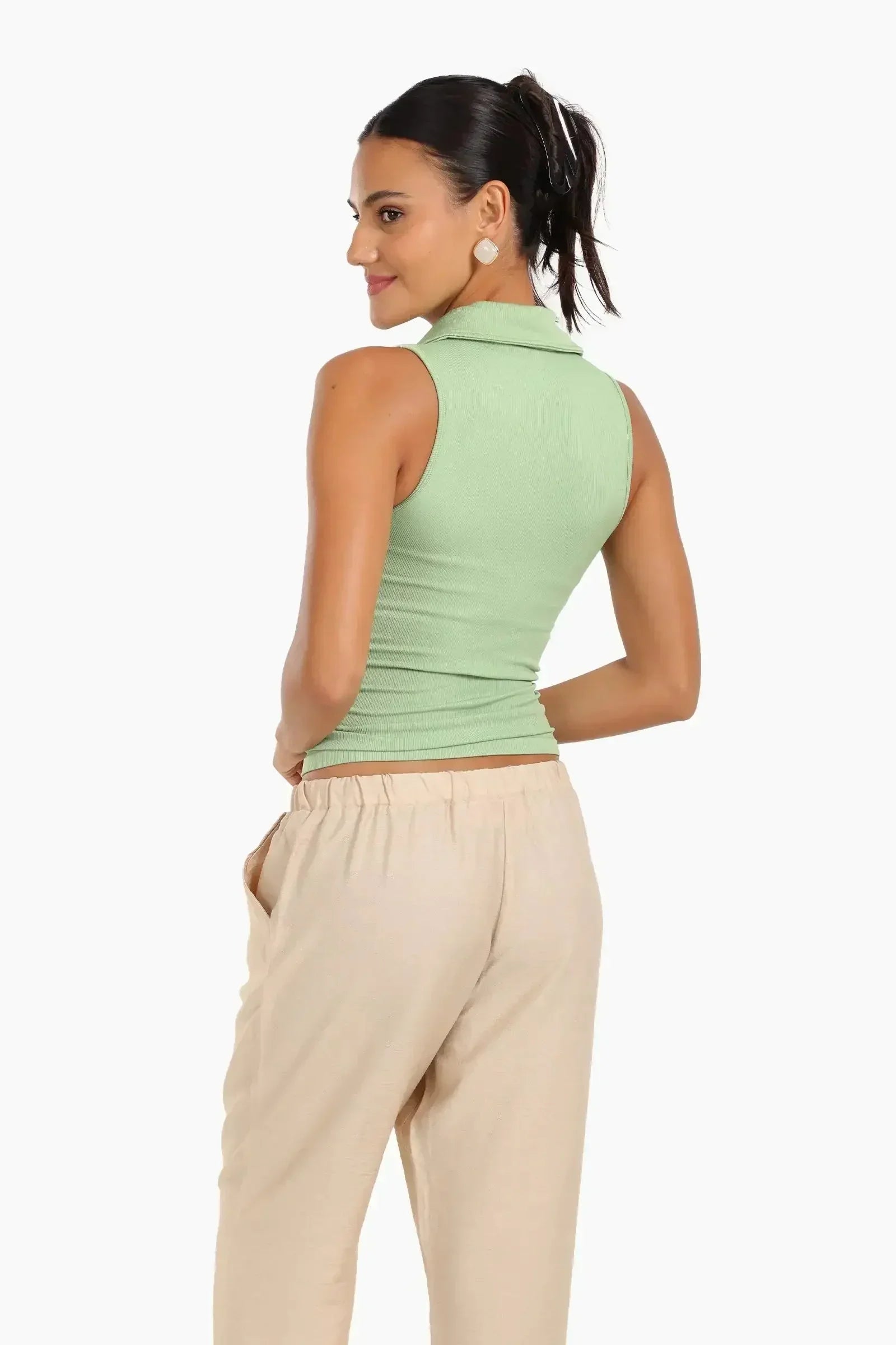 Carina - Seamless Polo Collar Top 12