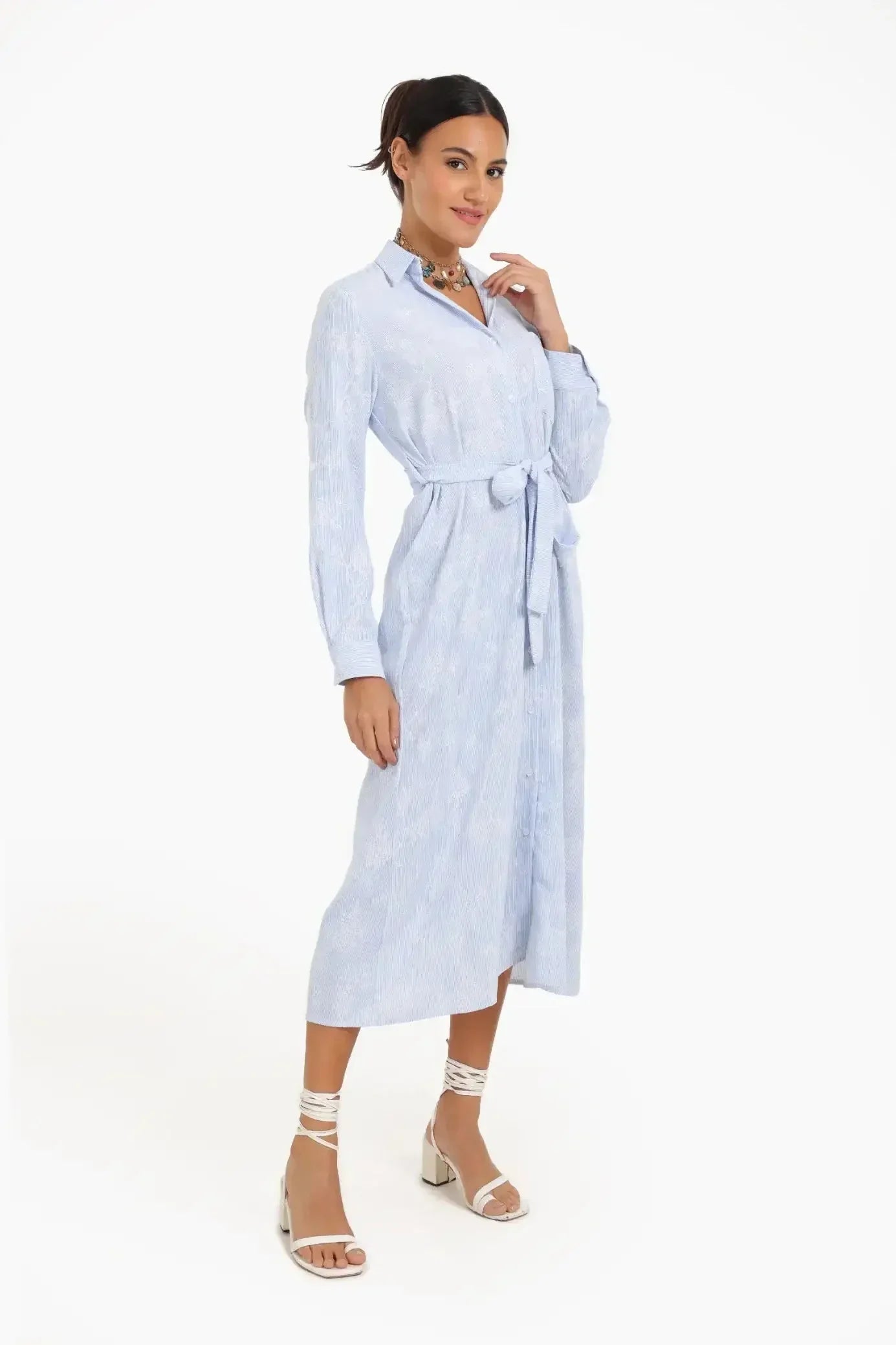 Carina - Printed Midi Shirt Dress 10
