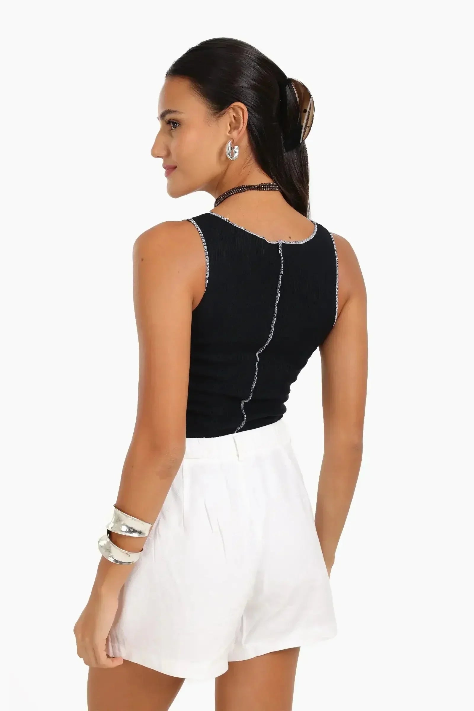 Carina - Contrast Stitch Detail Top 8