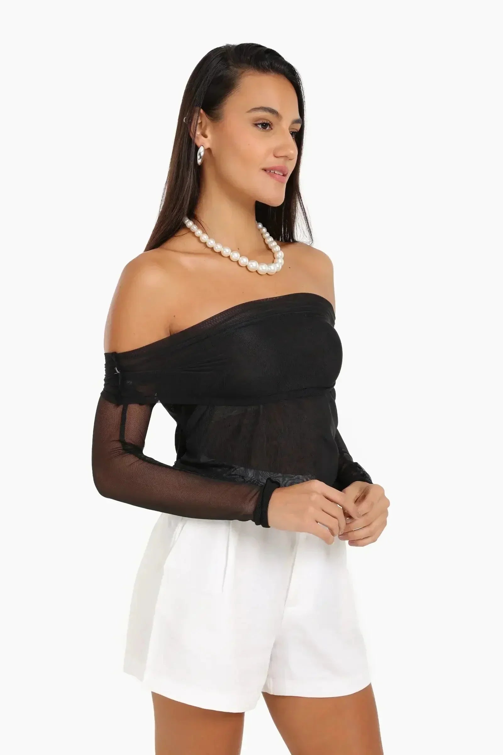 Carina - Off Shoulder Mesh Top 2