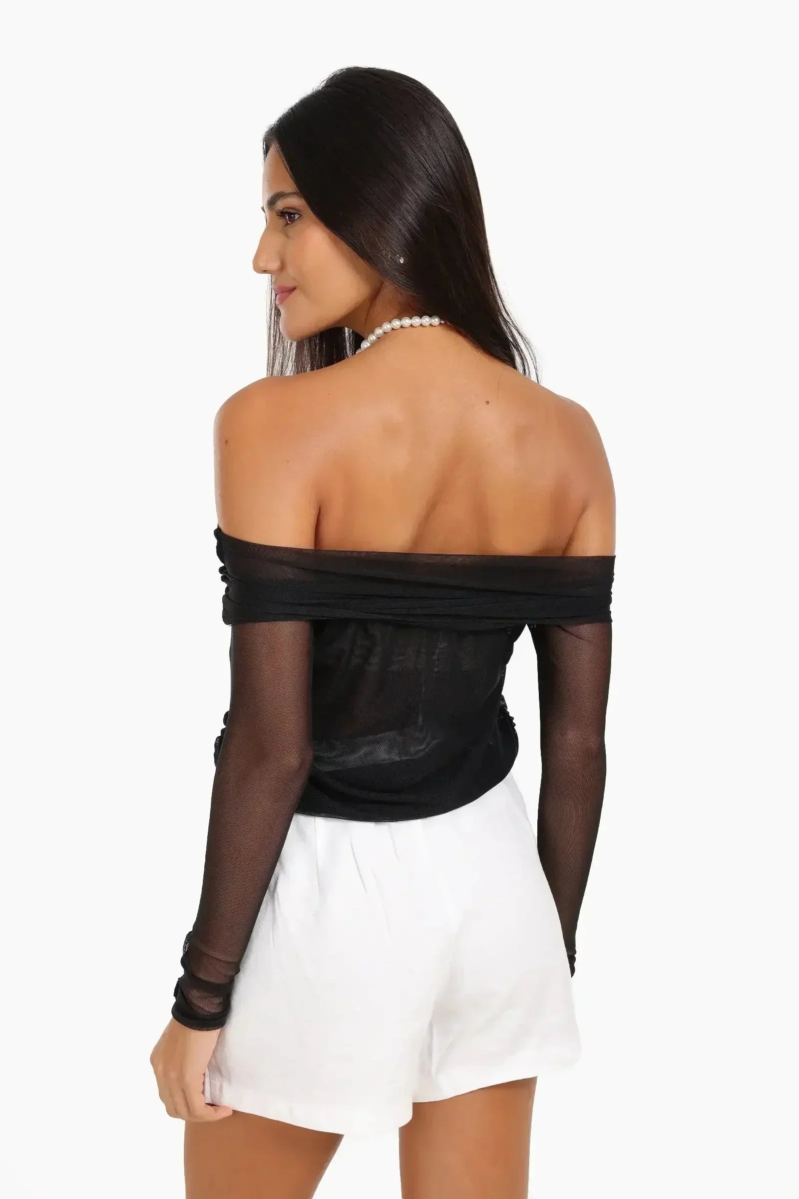 Carina - Off Shoulder Mesh Top 3