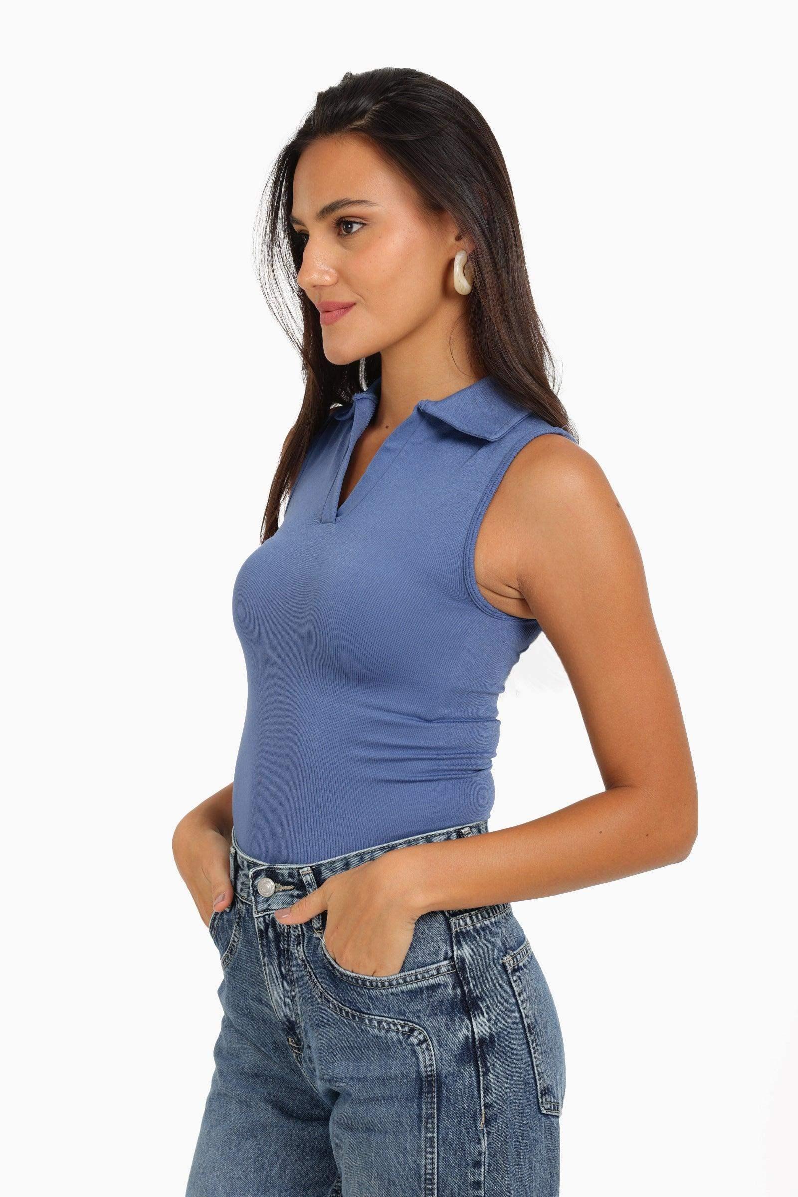 Carina - Seamless Polo Collar Top 6