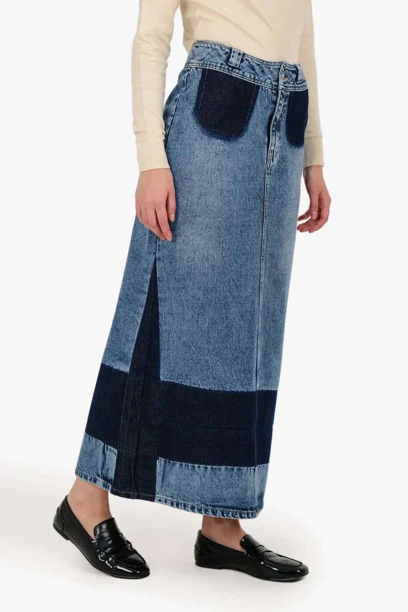 Carina - Two-Tone Denim Skirt 3