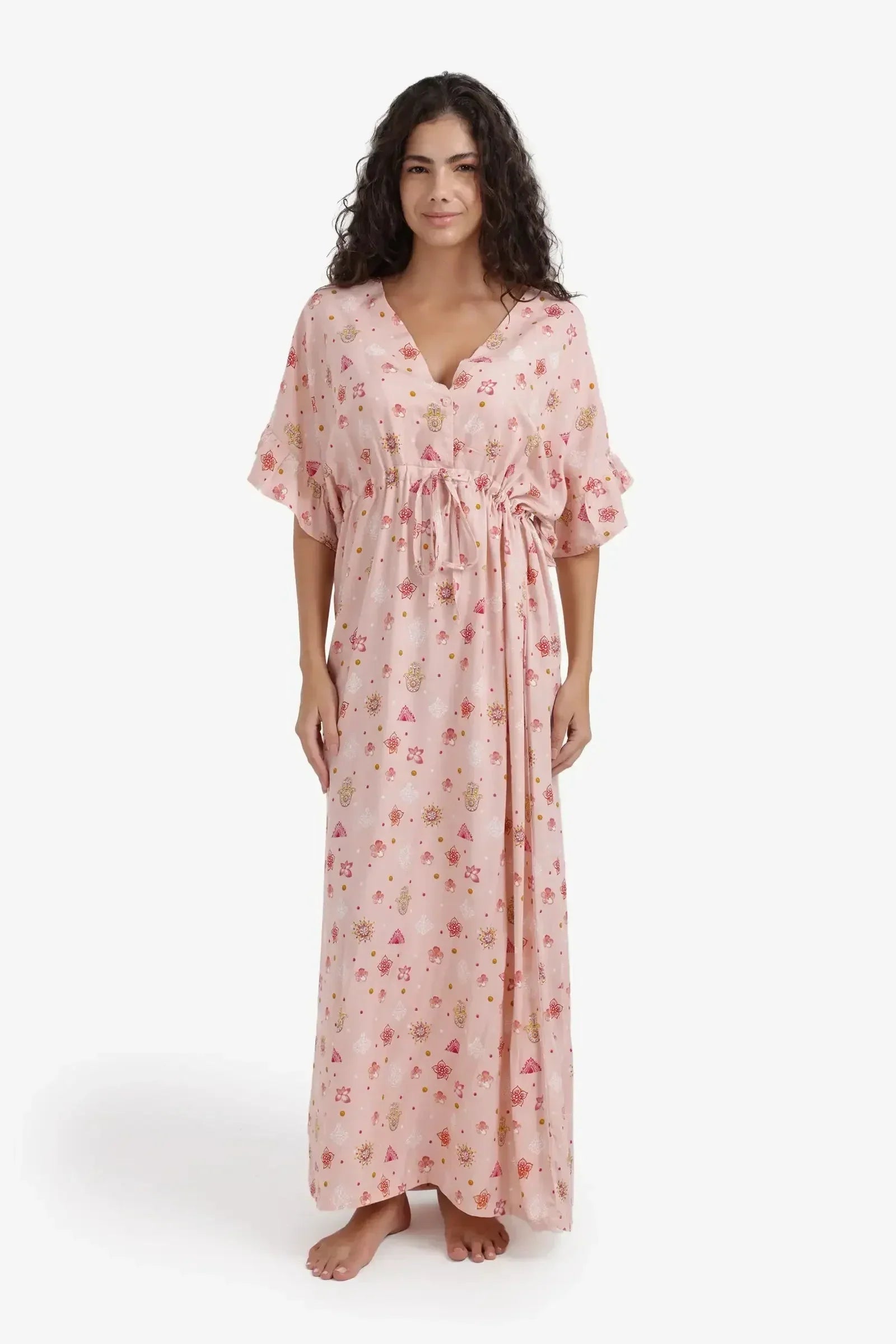 Carina - Printed Tie-Back Nightgown 1