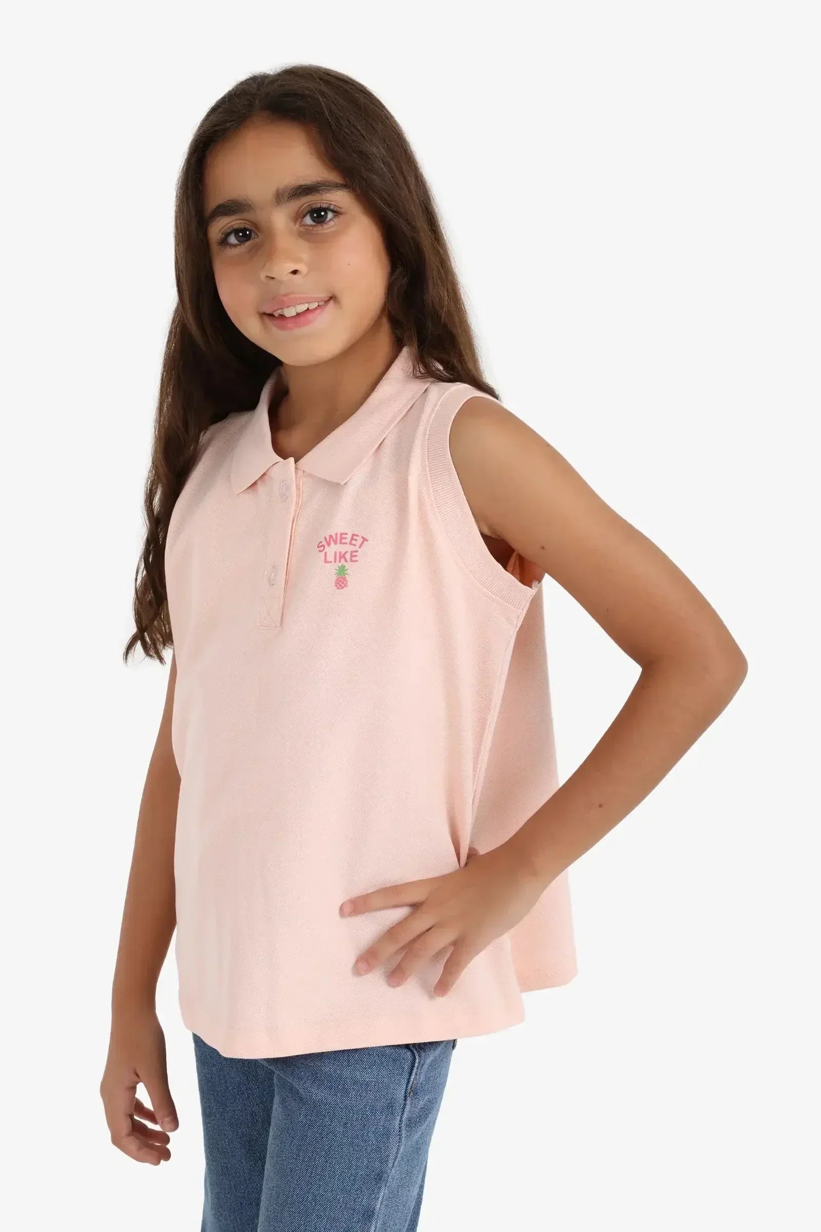 Carina - Girly Sleeveless Polo Shirt 1