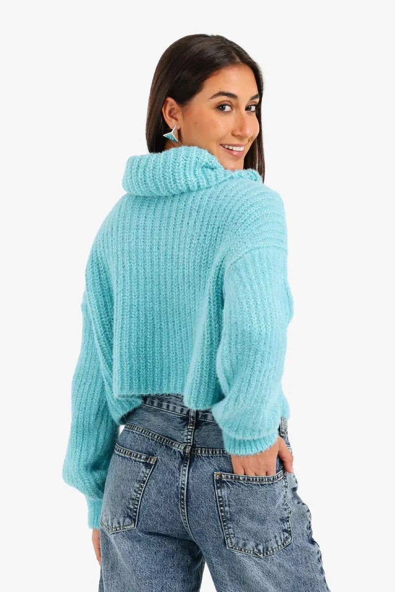 Carina - Cropped Cowl Neck Pullover 9