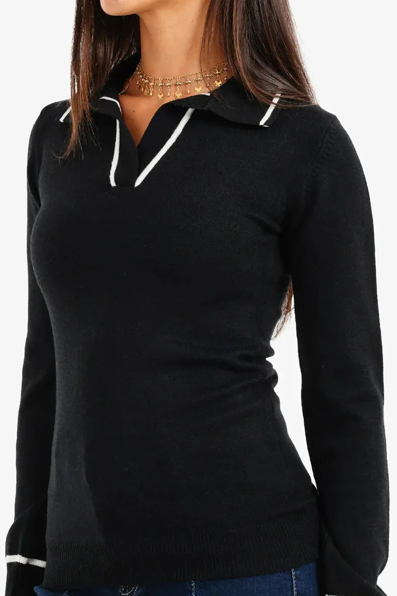 Carina - Contrast Panel Knit Pullover 4