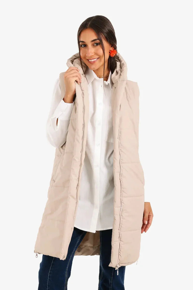 Carina - Hooded Long Puffer Vest 2