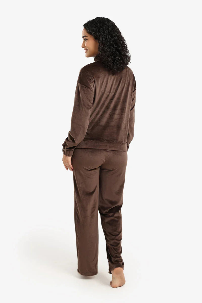 Carina - Velvet High Neck Pyjama Set 15