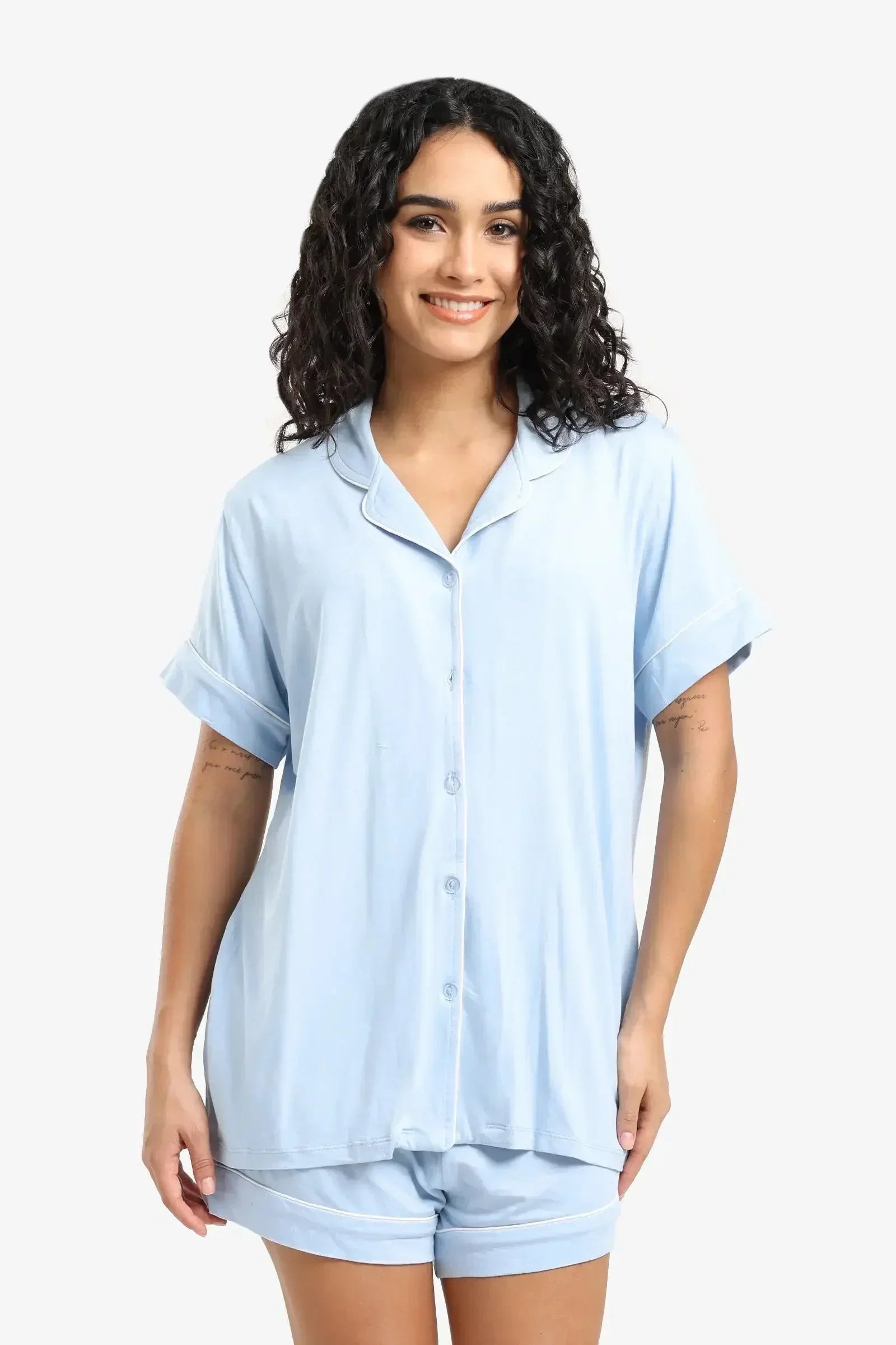 Carina - Color Piping Poplin Pyjama Set 8