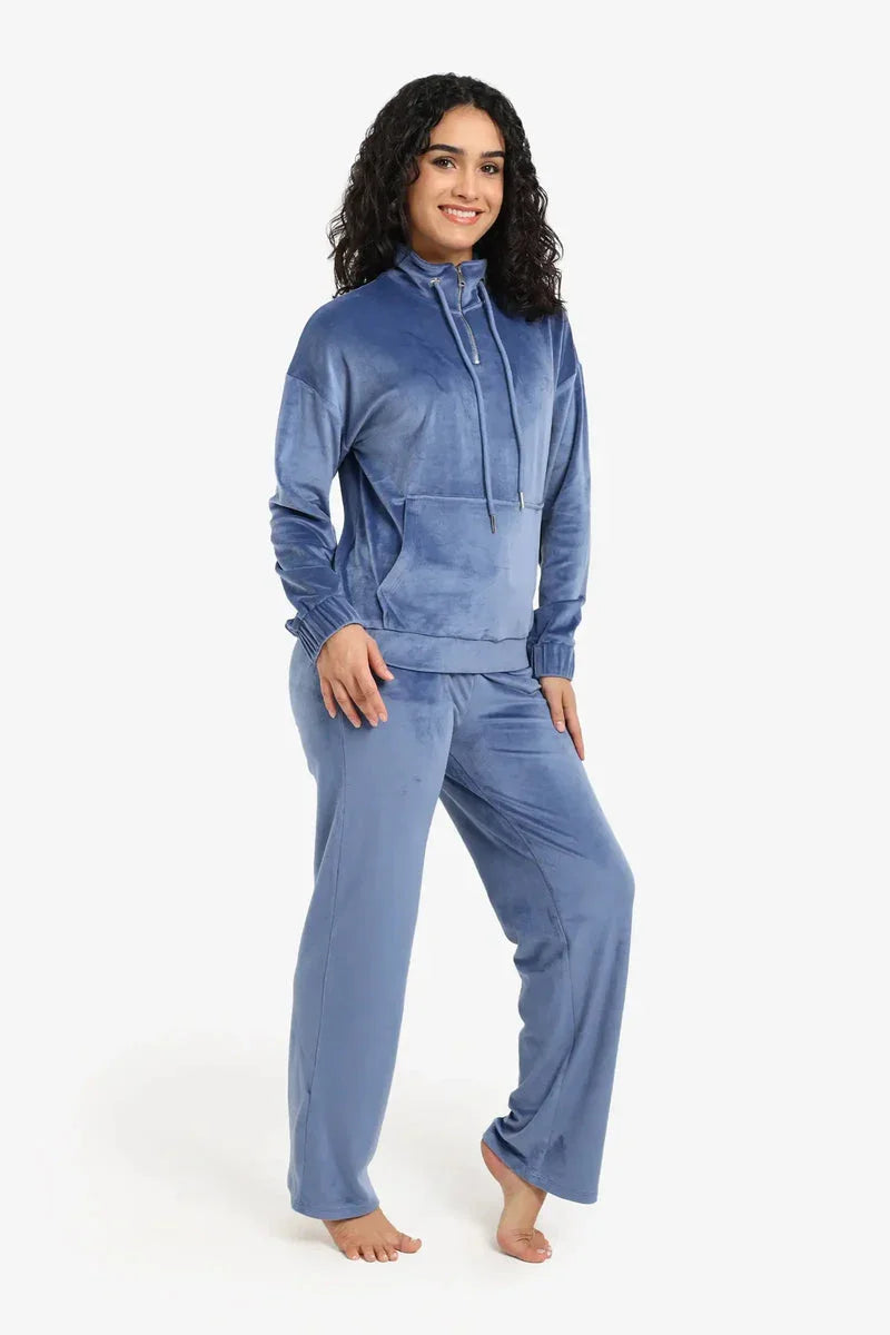 Carina - Velvet High Neck Pyjama Set 10