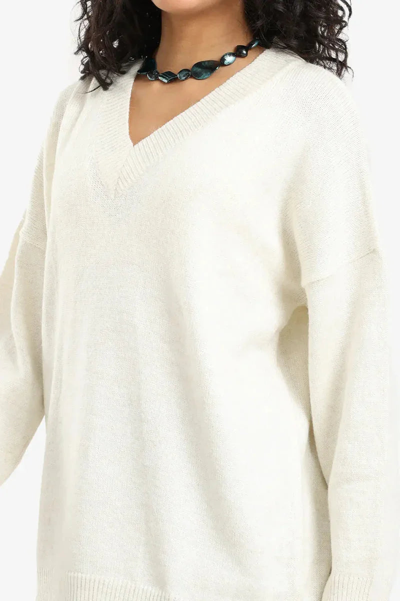 Carina - Knitted Ribbed Trim Pullover 8