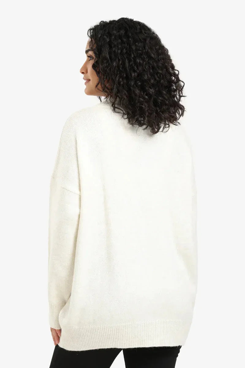 Carina - Knitted Ribbed Trim Pullover 10