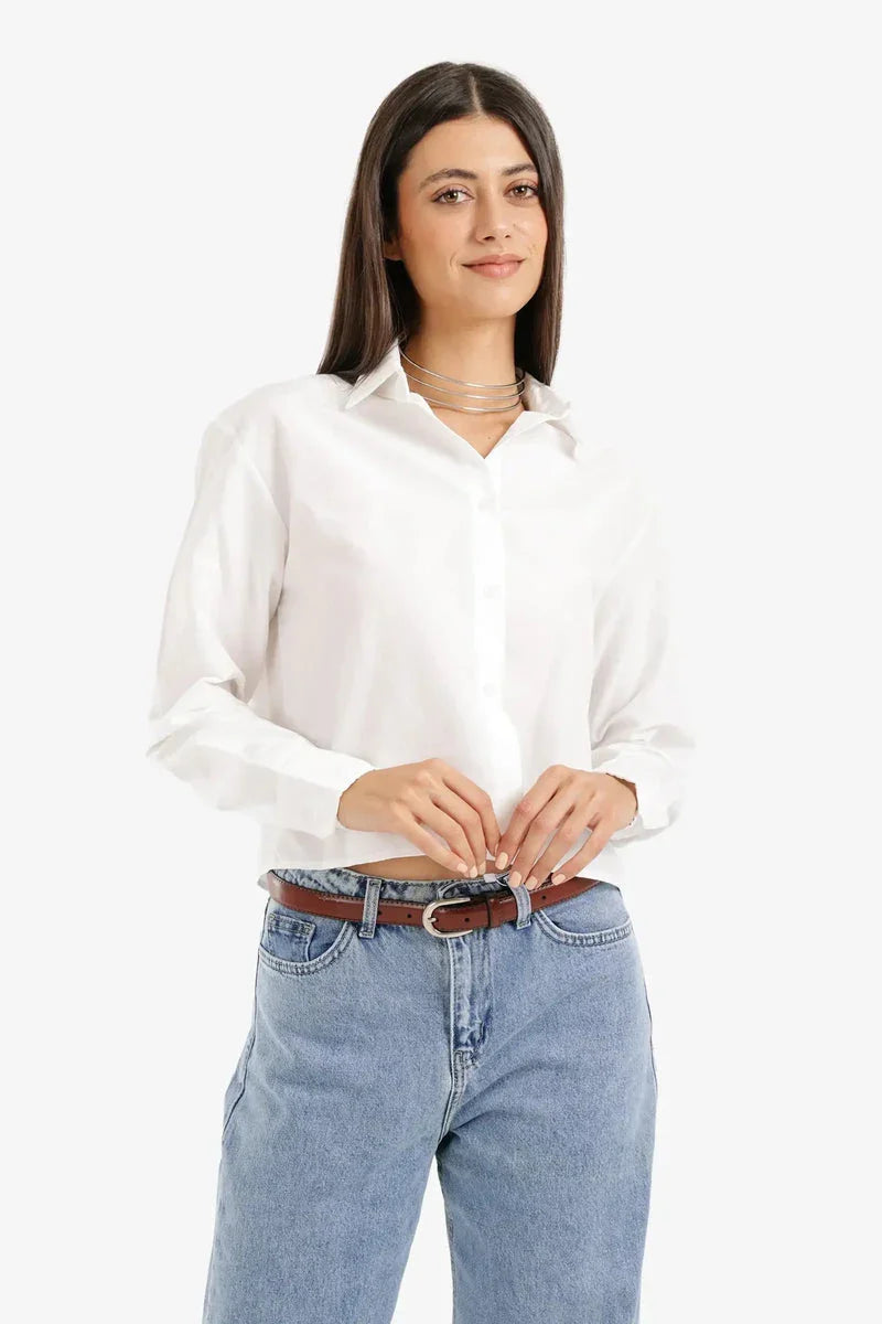 Carina - Cropped Button-Up Shirt 2