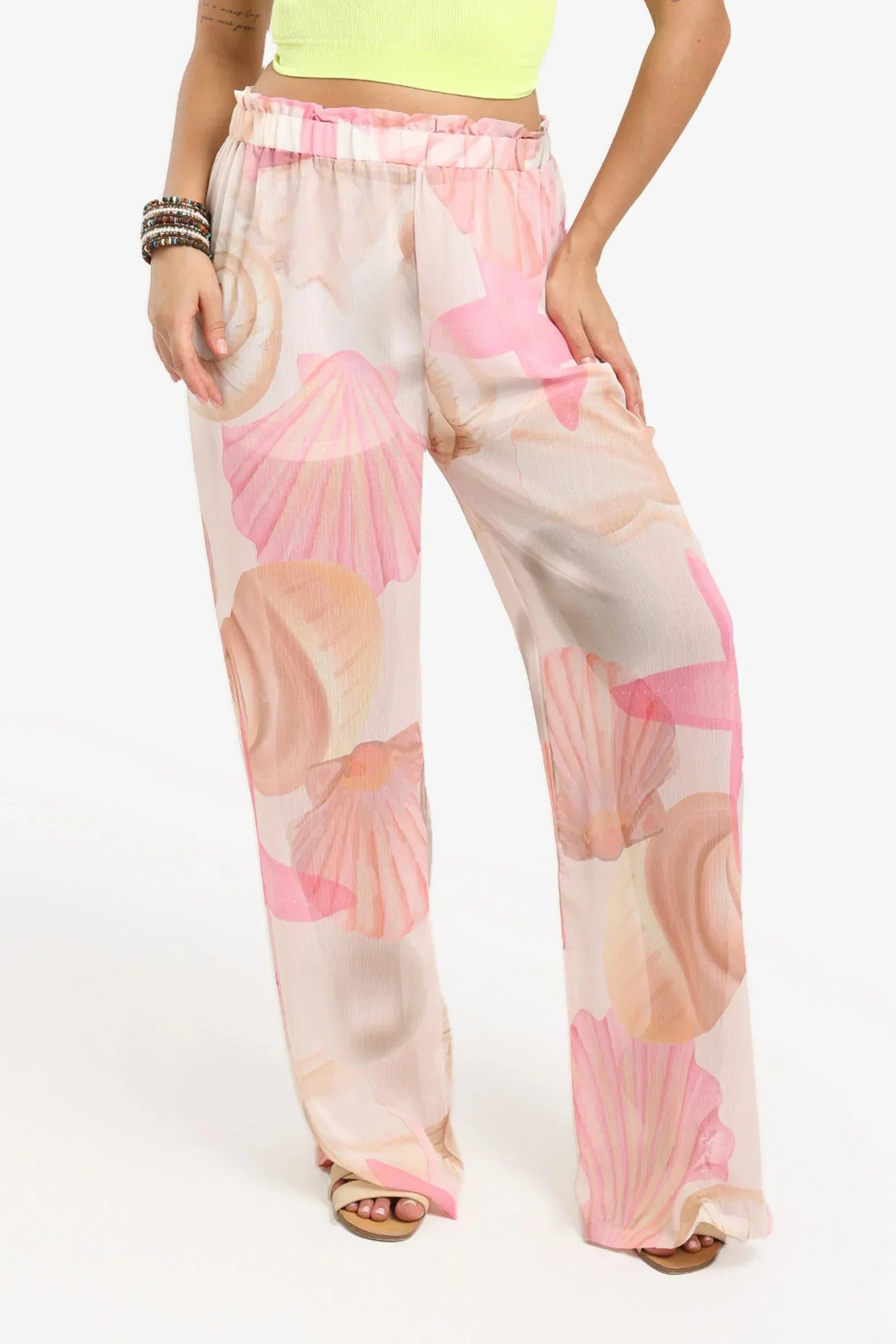 Carina - Seashell Chiffon Beach Pants 1