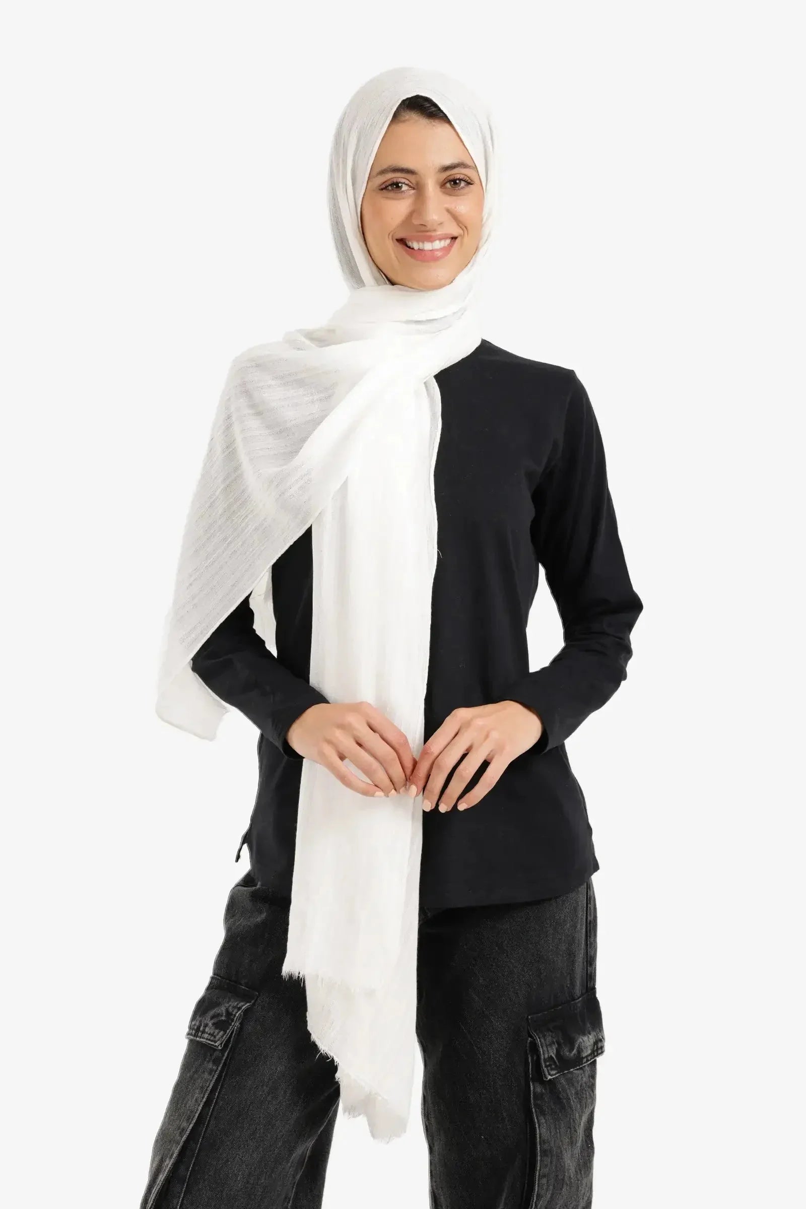 Carina - Textured Ribbed Cotton Scarf 5