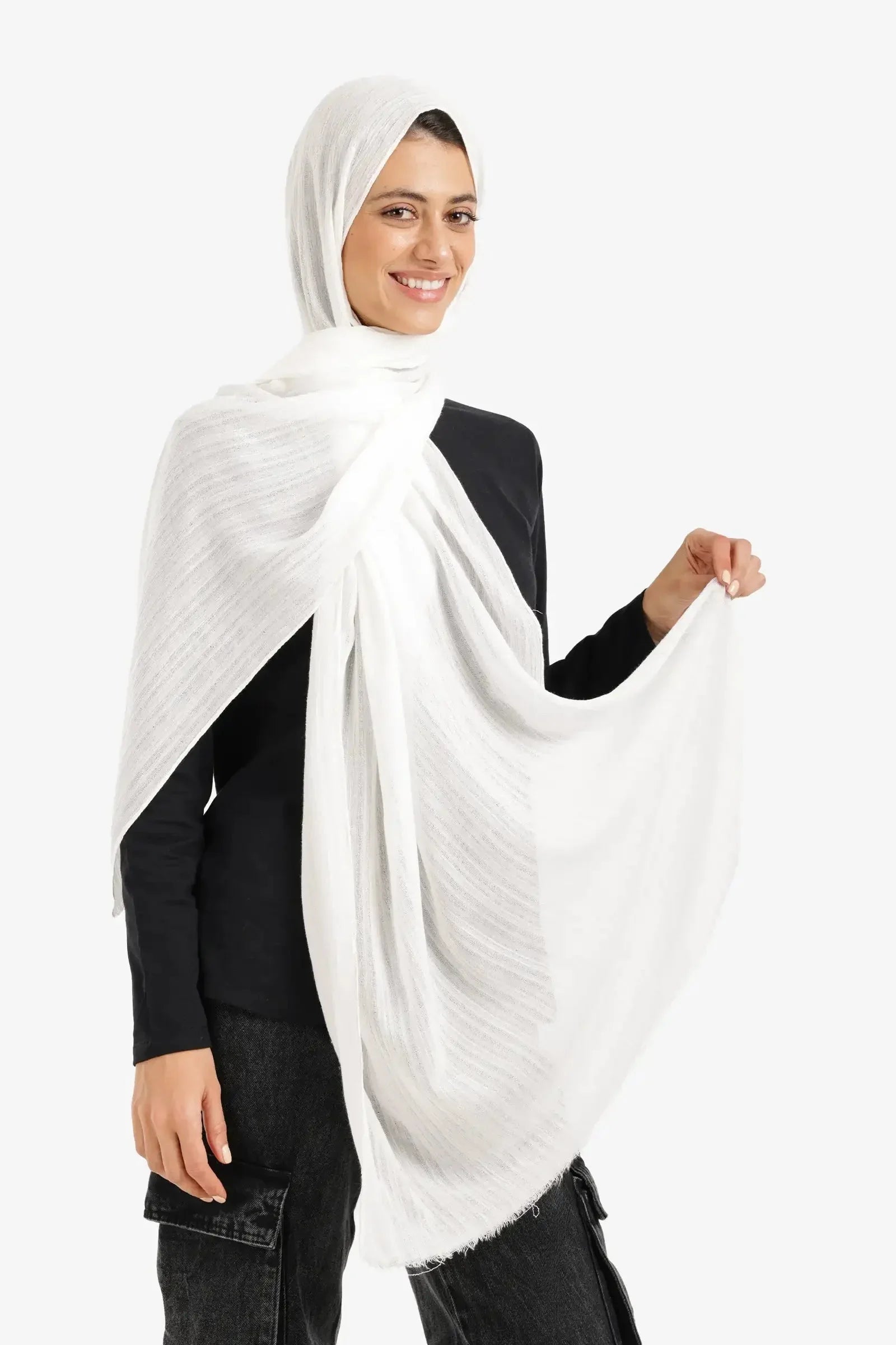 Carina - Textured Ribbed Cotton Scarf 6