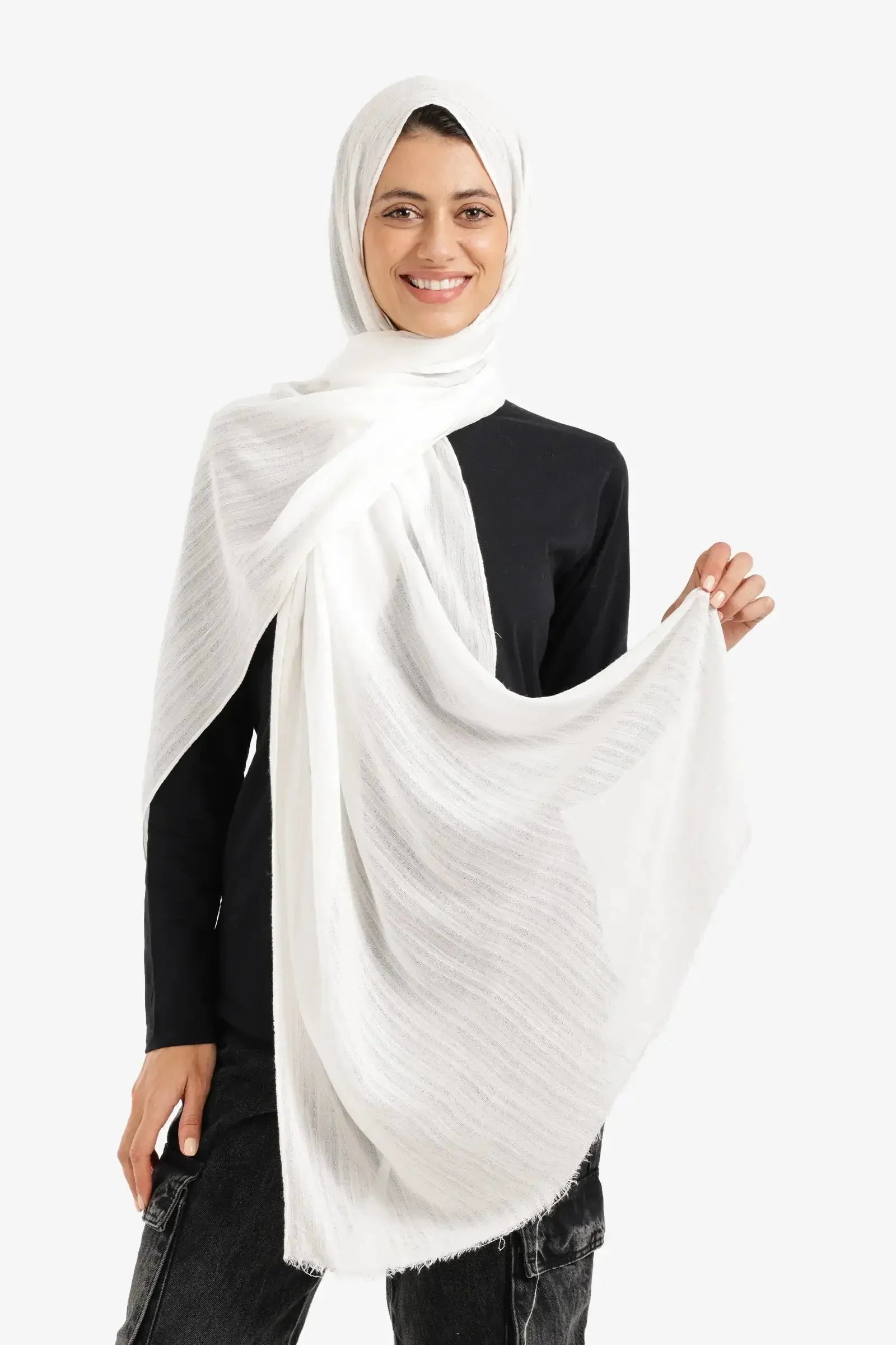 Carina - Textured Ribbed Cotton Scarf 4