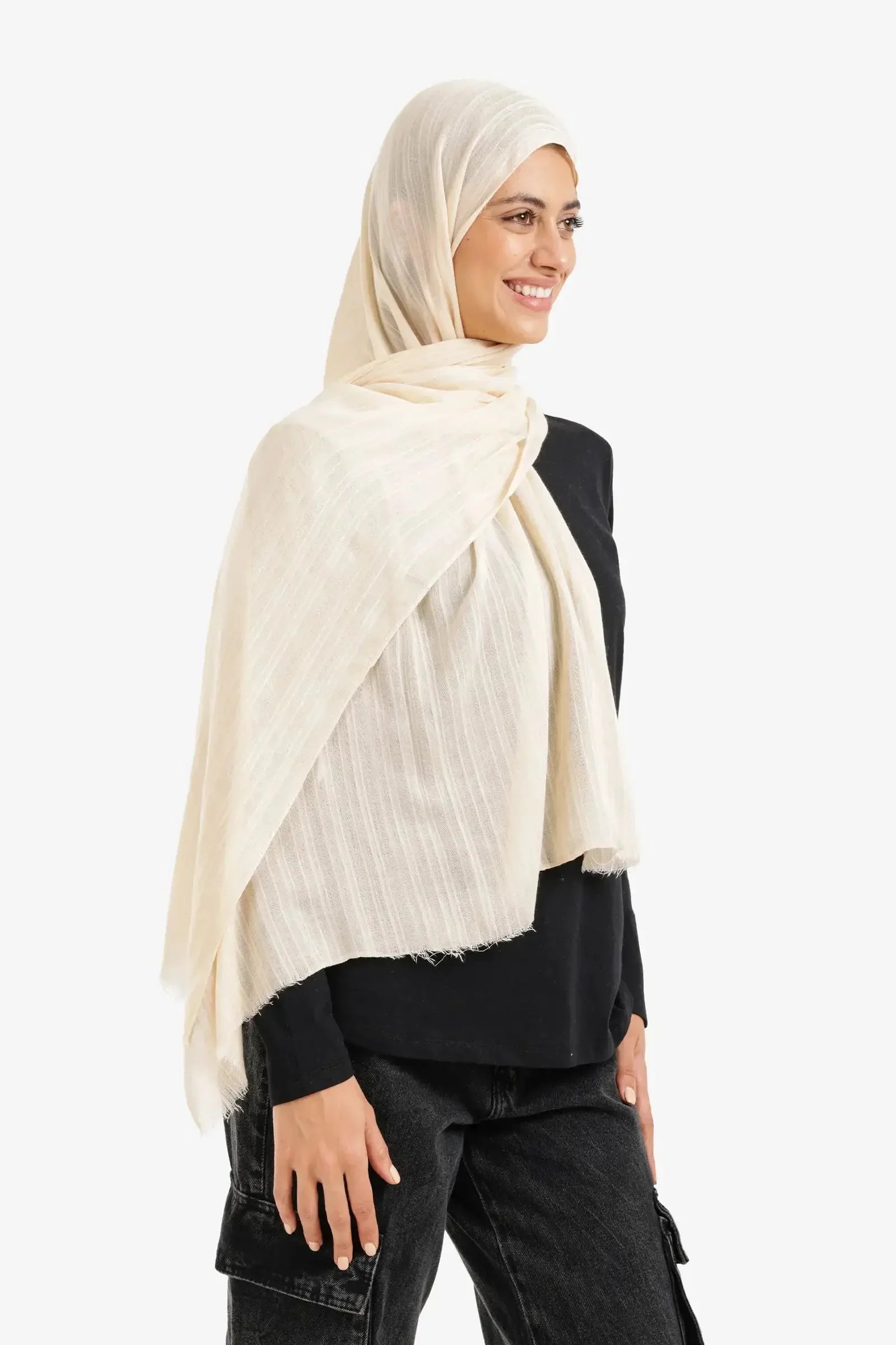 Carina - Textured Ribbed Cotton Scarf 3