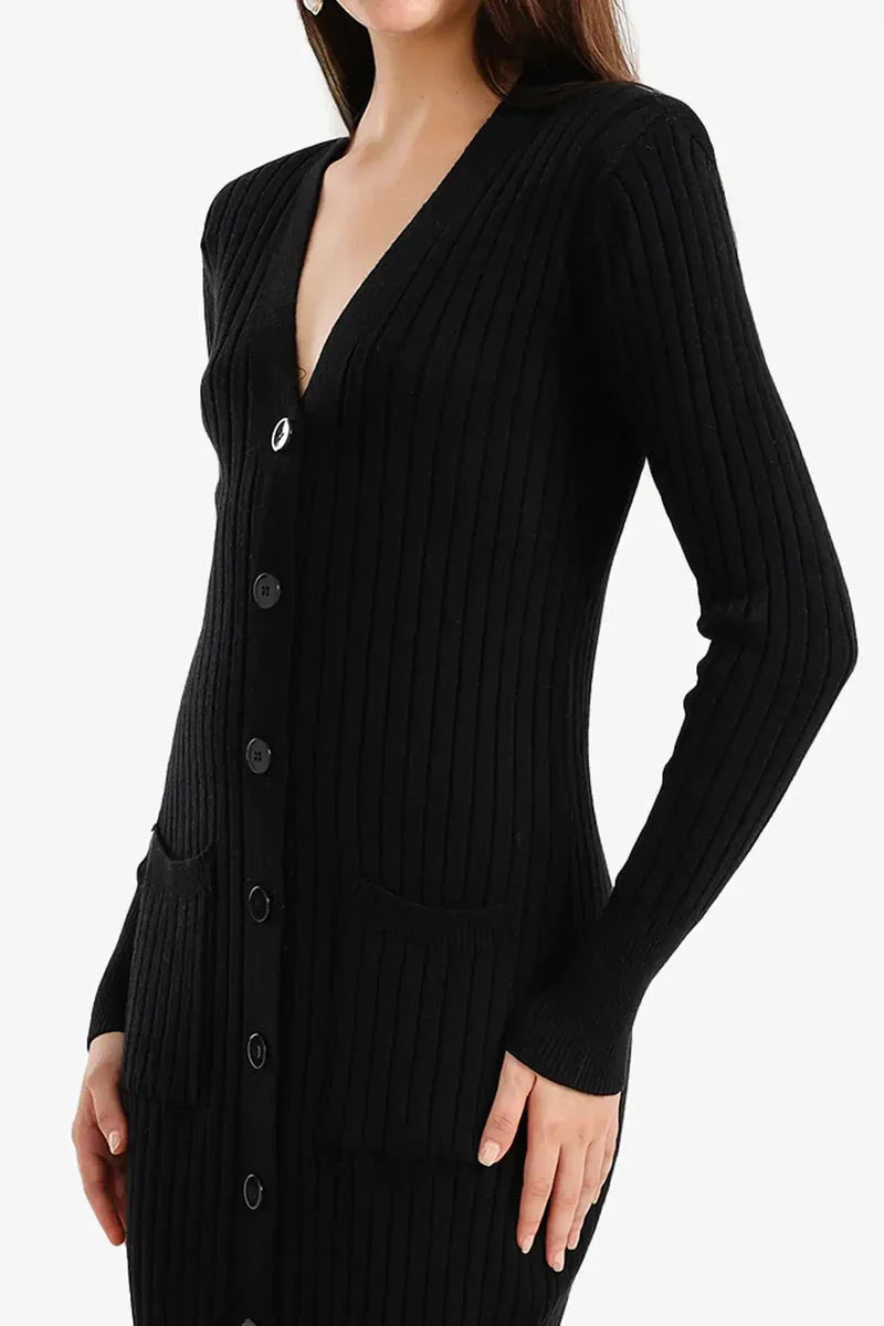 Carina - Ribbed Button-Up Midi Dress 5