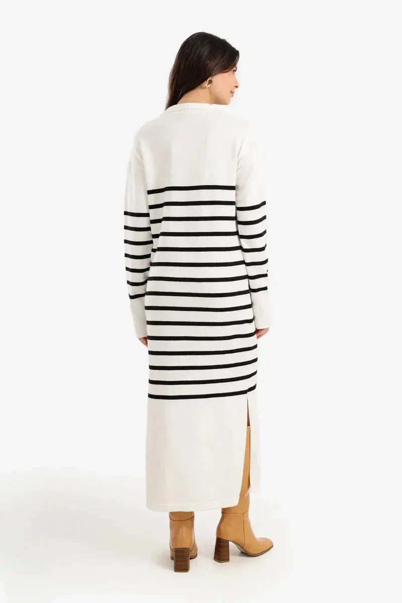 Carina - Striped Knit Midi Dress 4