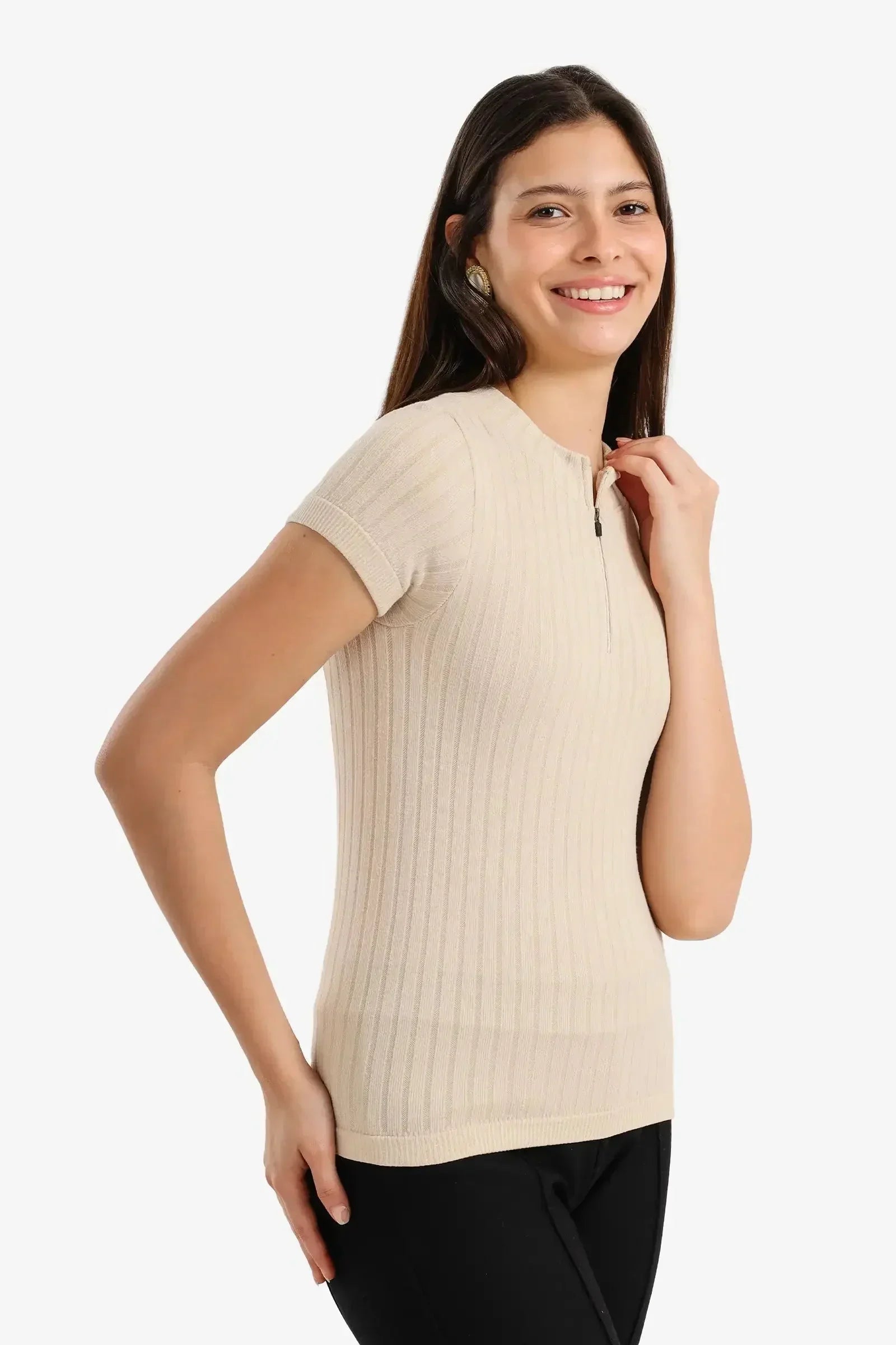 Carina - Ribbed Short Sleeve Top 6