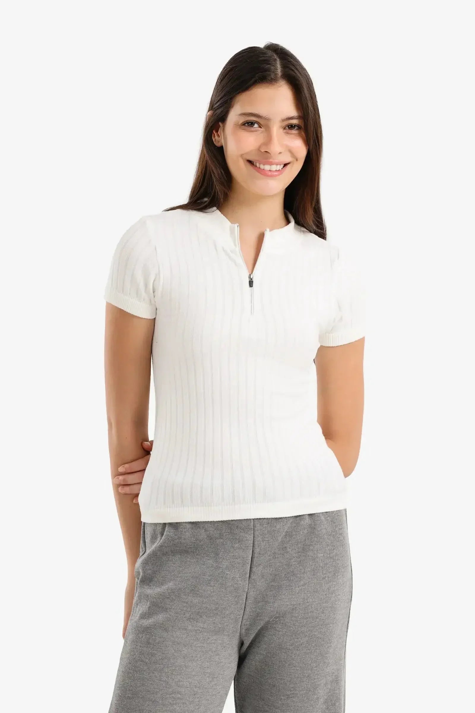 Carina - Ribbed Short Sleeve Top 13