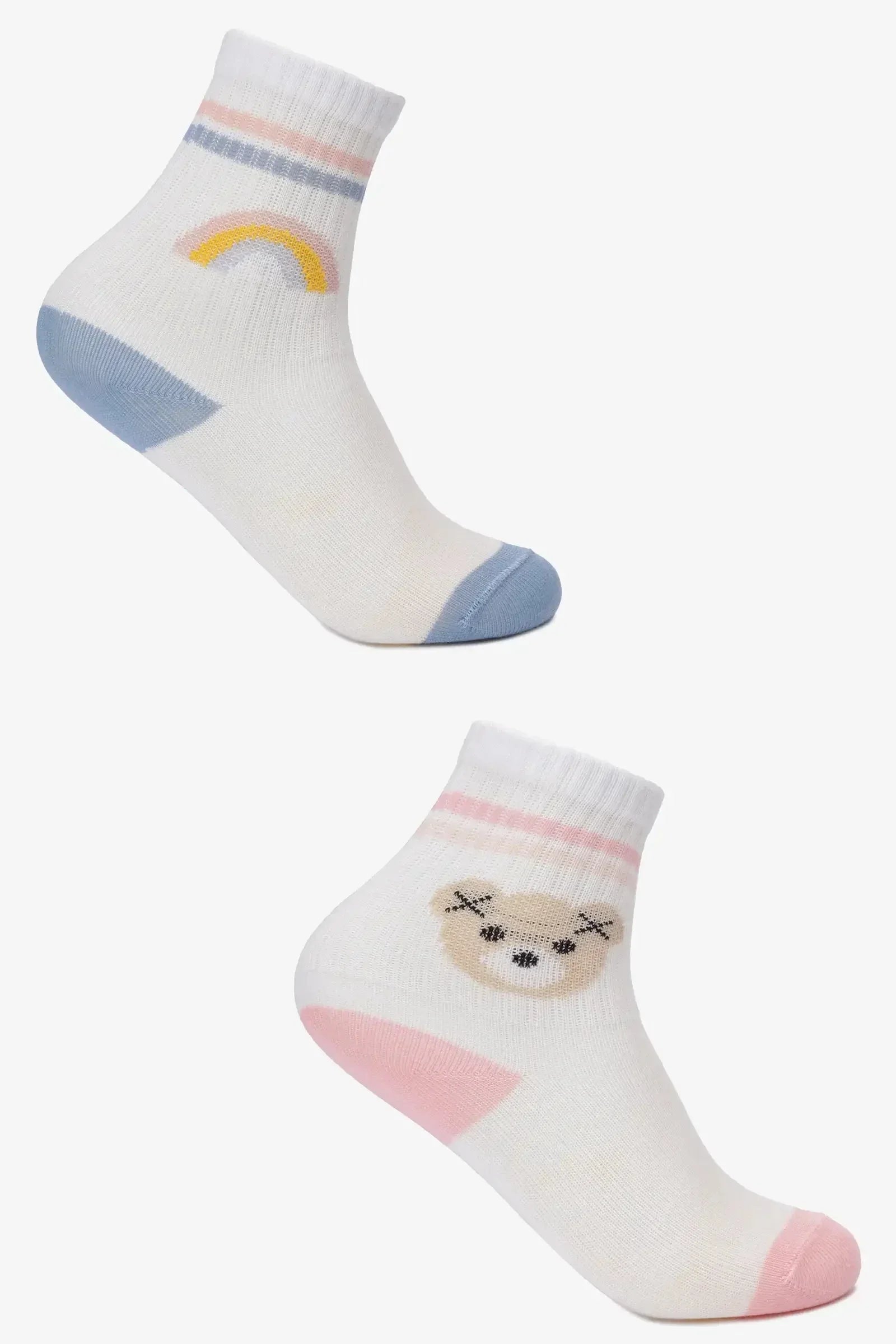Carina - Girly Cute Printed Socks - 2 Pairs 1
