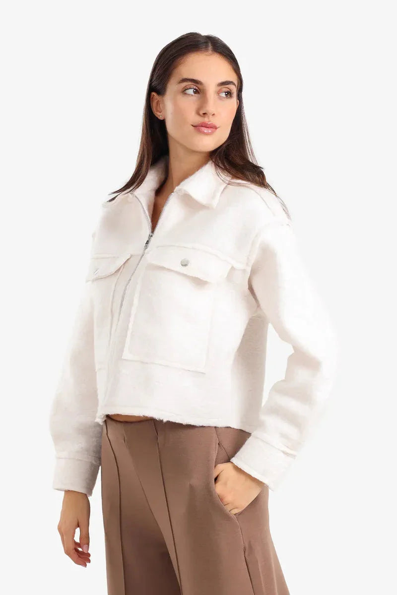 Carina - Cropped Fleece Zip-Up Jacket 3