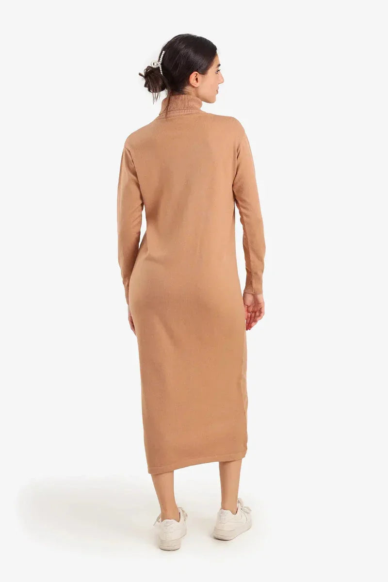 Knit Turtle Neck Midi Dress - Carina