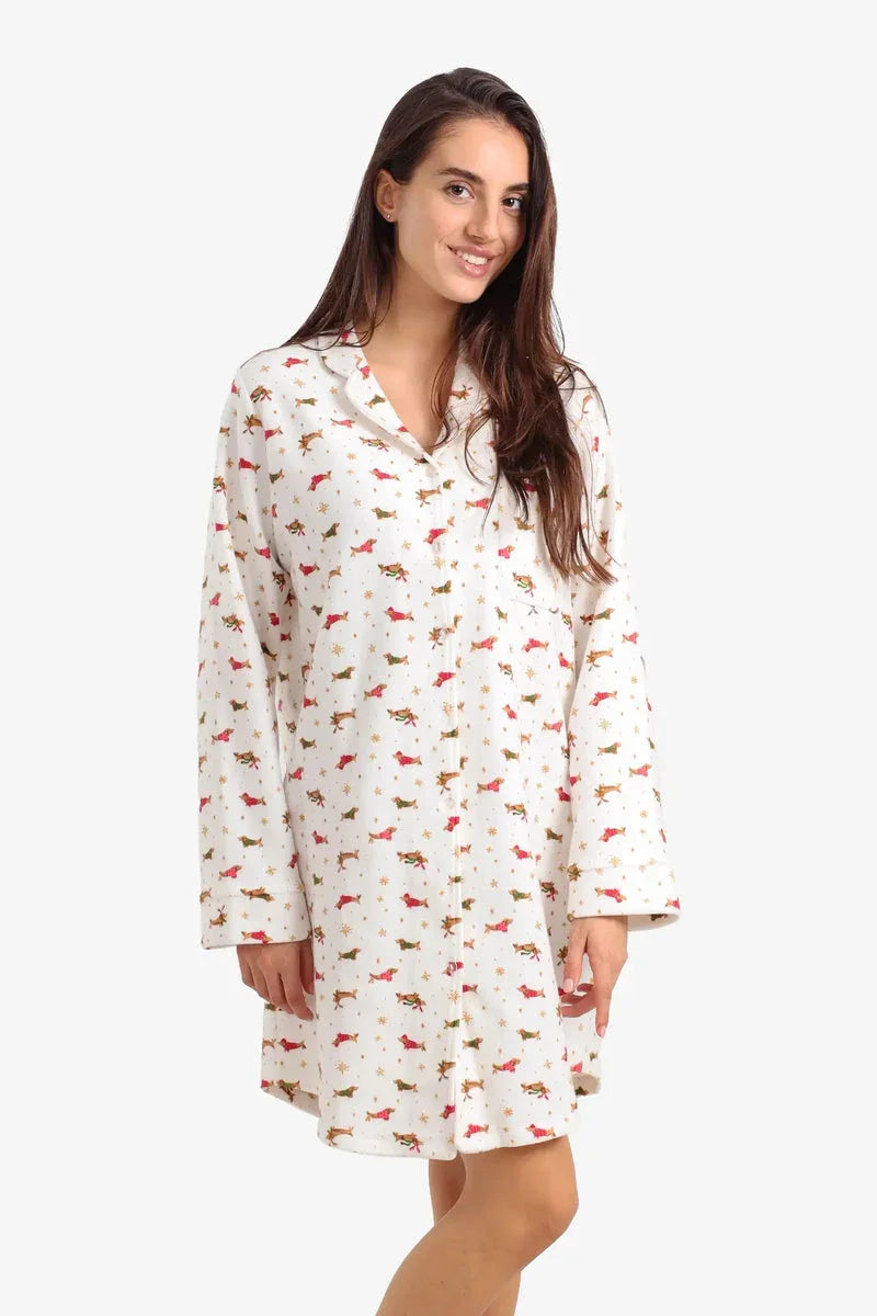 Carina - Festive Printed Night Shirt 1