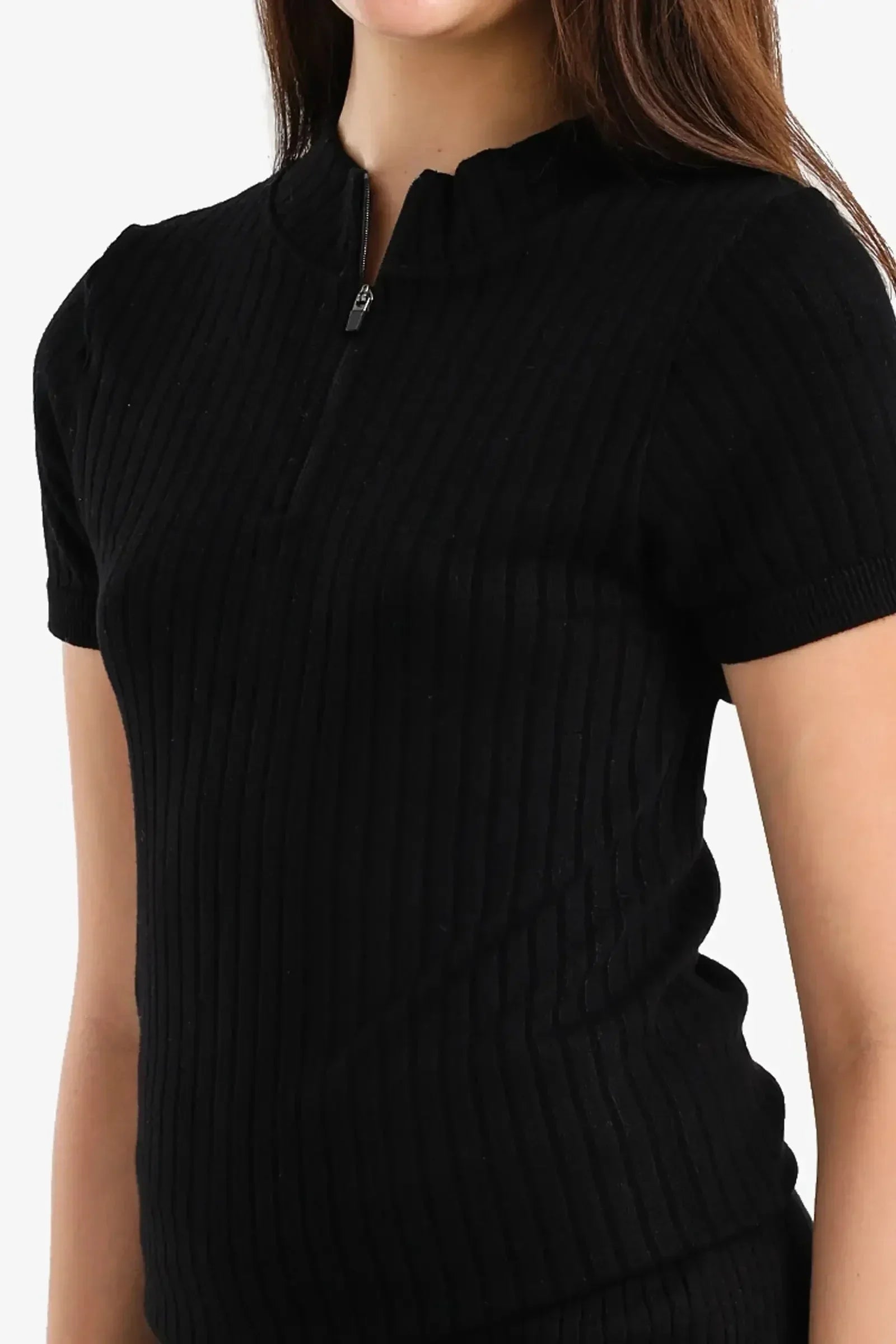 Carina - Ribbed Short Sleeve Top 12